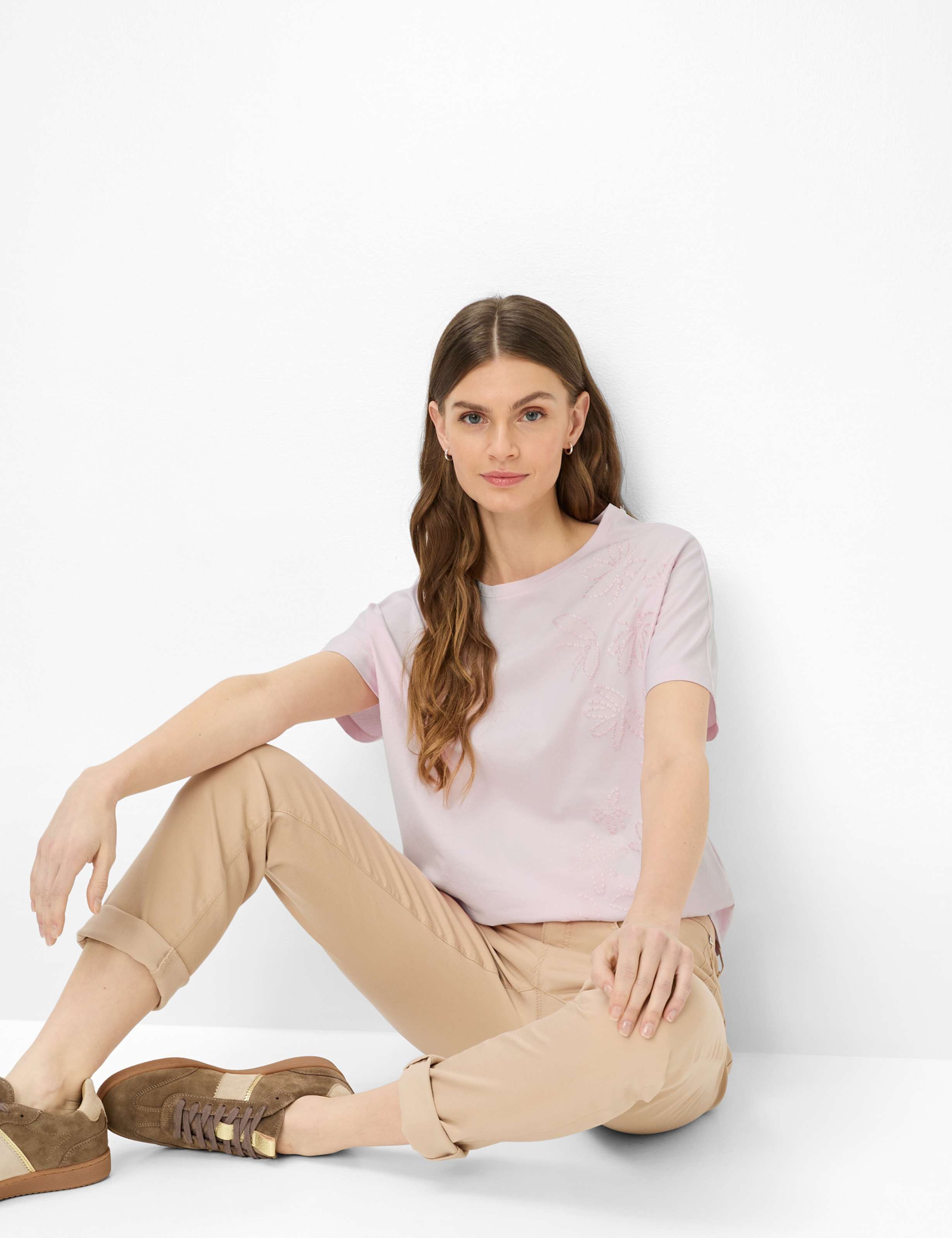 5-Pocket-Jeans BRAX "Style CAROLA", Damen, Gr. 46K (23), Kurzgrößen, hellbeige, Denim/Jeans, 45% Baumwolle, 44% Lyocell, 9% Elastomultiester, 2% Elasthan, Jeans 5-Pocket-Jeans 3
