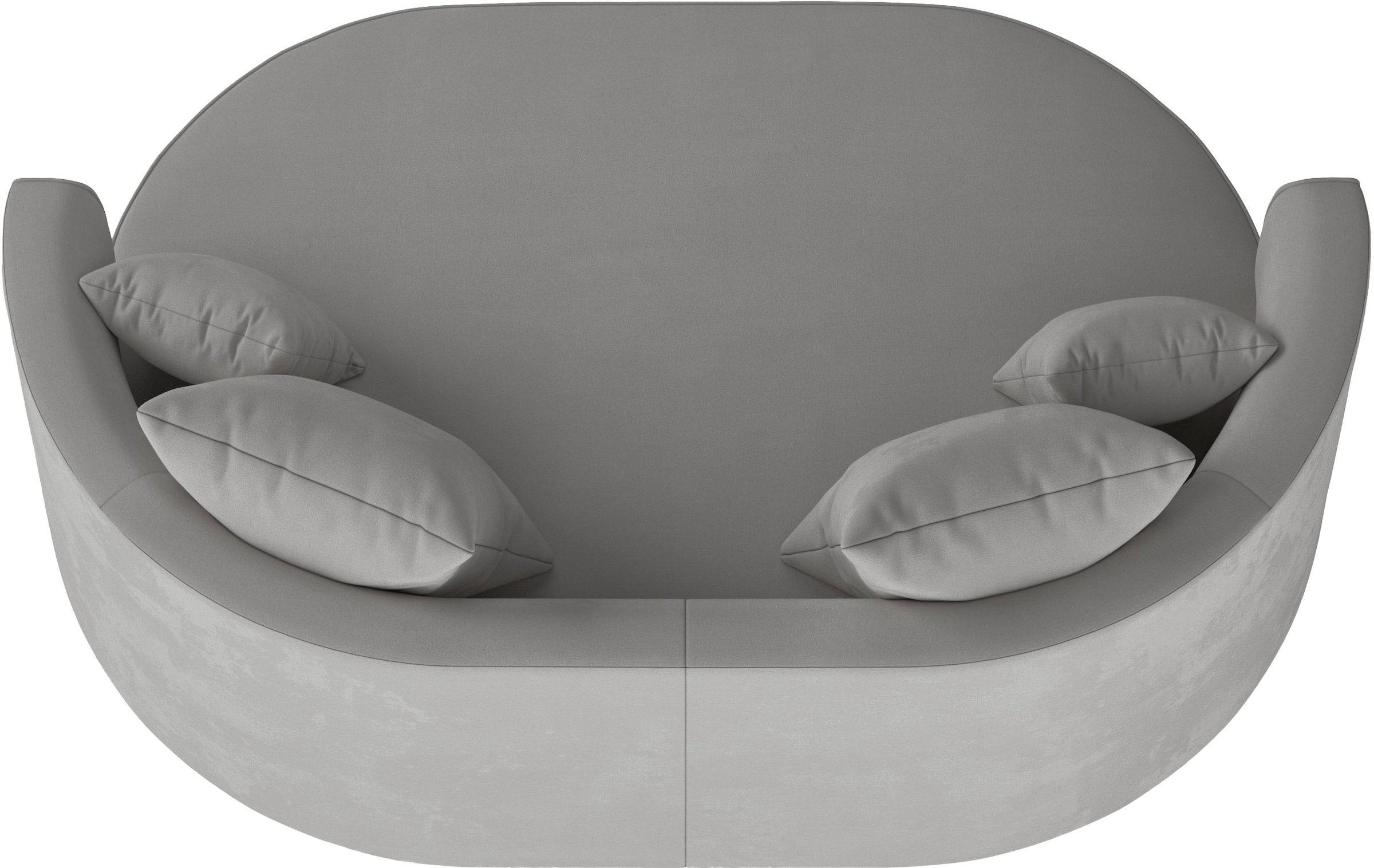 LeGer Home by Lena Gercke 2,5-Sitzer »ISALIE, rundes Loungesofa, mit Kissen, perfekt gepolstert«, moderne Stoffe, mit 4 Zierkissen, extra große Sitzfläche