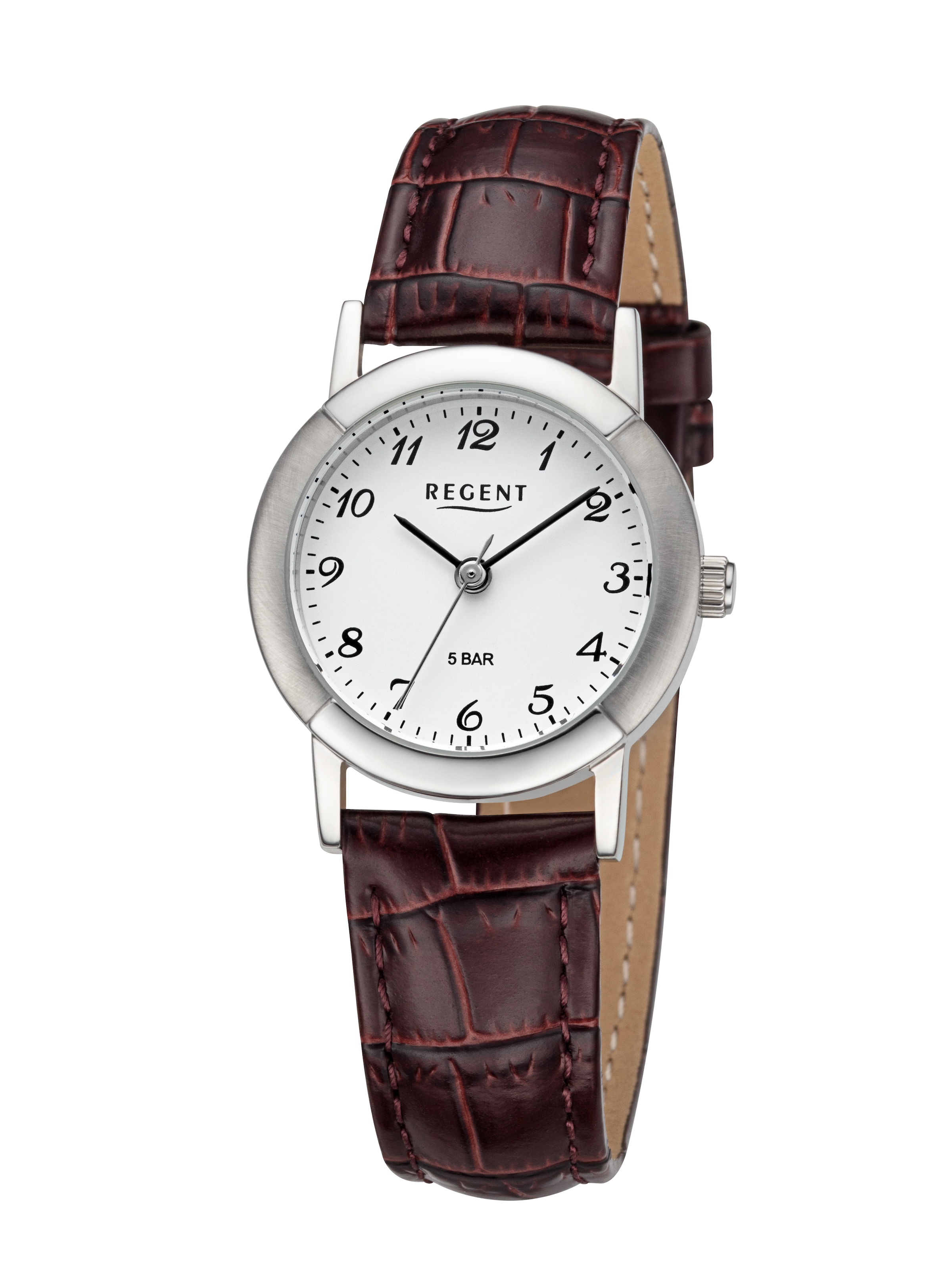 Regent Quarzuhr Armbanduhr, Damenuhr, Lederarmband, analog