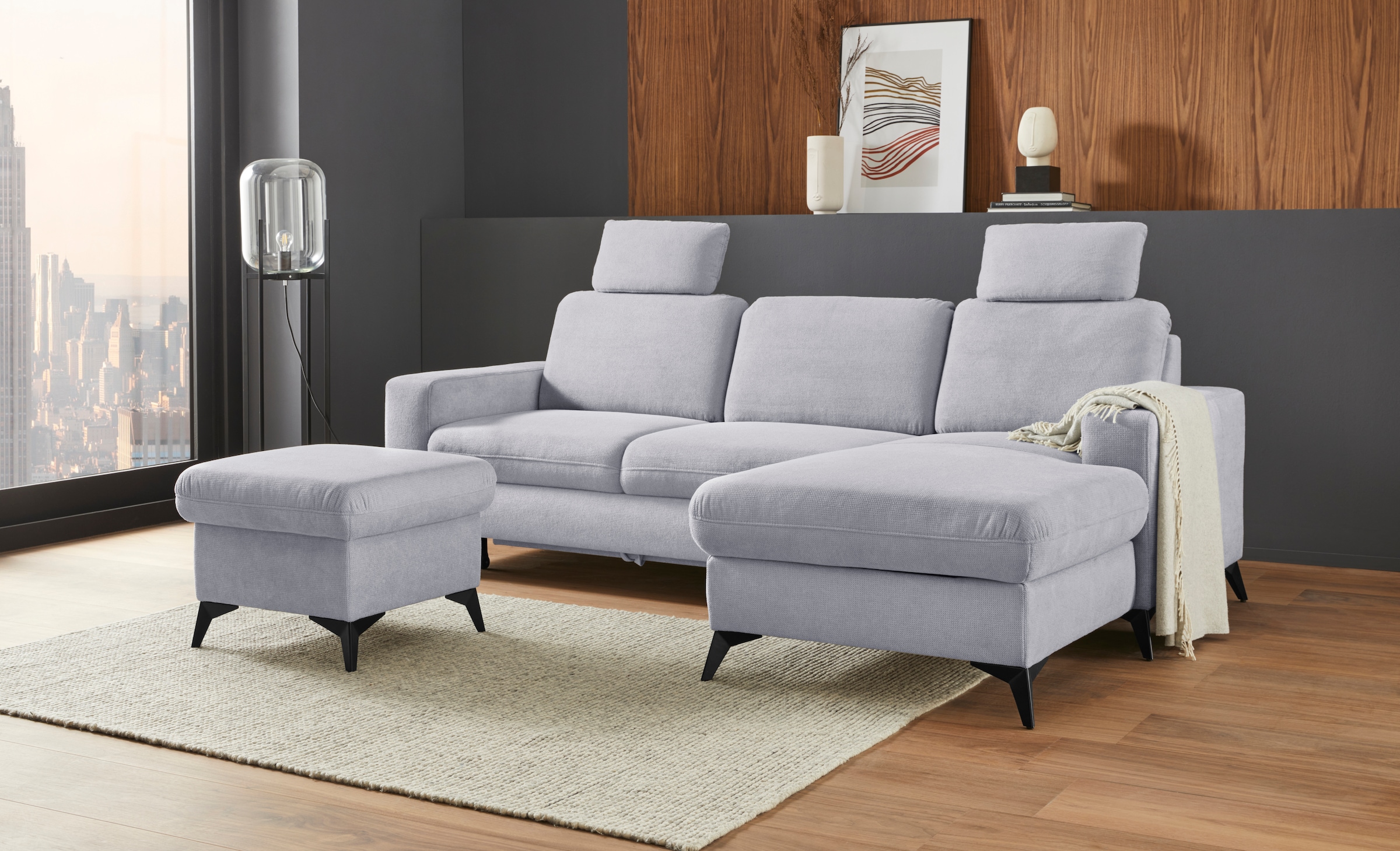 Places of Style Ecksofa "Lolland L-Form", Wahlweise mit Bettfunktion und Be günstig online kaufen