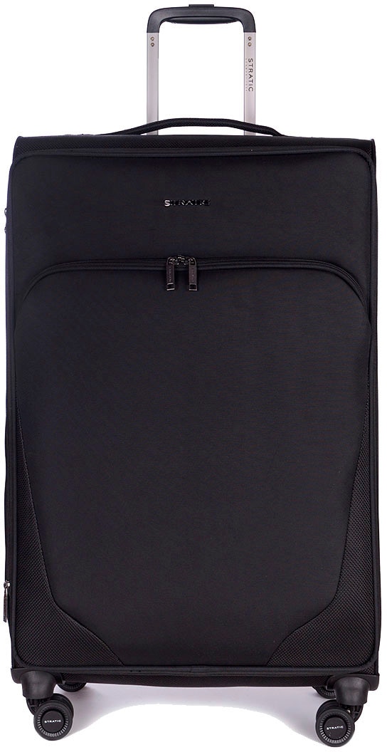 Stratic Weichgepäck-Trolley "Mix L, black", 4 Rollen, Reisekoffer großer Koffer Aufgabegepäck TSA-Zahlenschloss