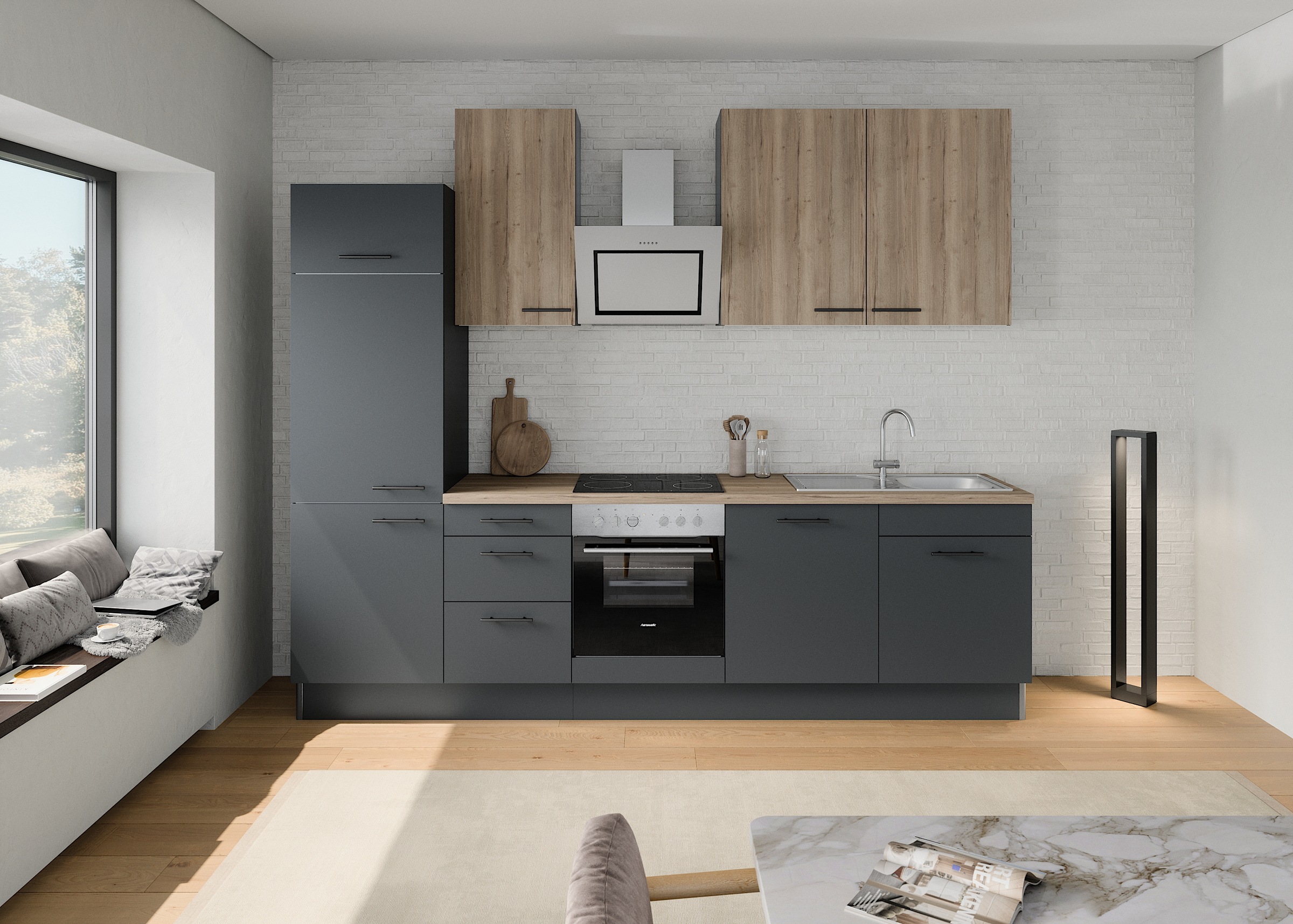 OPTIFIT Küchenzeile "Fiona", Breite 290 cm, mit Hanseatic-E-Geräten, in Pre günstig online kaufen