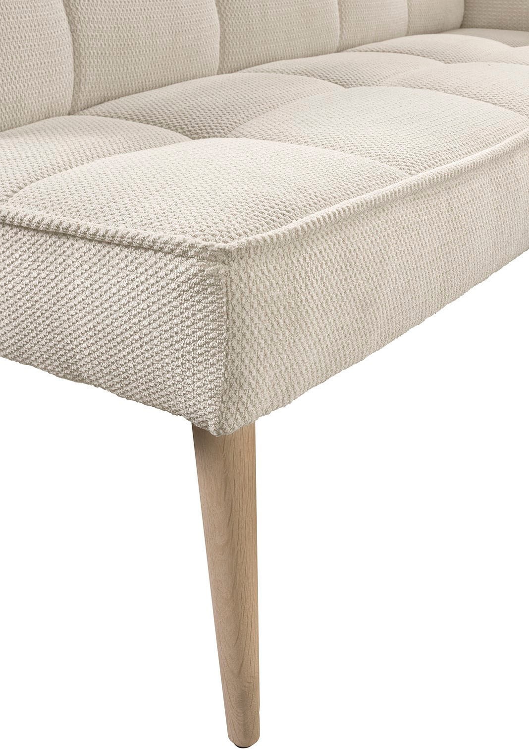 exxpo - sofa fashion Eckbank »Latte« moderne Sitz- und Rückensteppung, bequem und elegant, hoher Holzfuß
