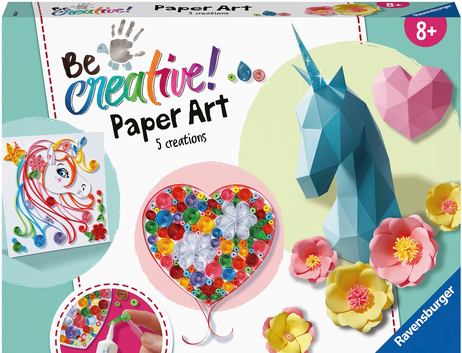 Ravensburger Kreativset »Paper Art Flowers & Unicorn«, Made in Europe; FSC® - schützt Wald - weltweit