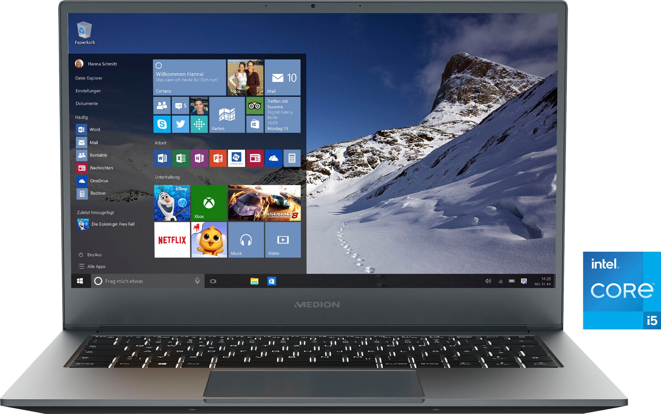 Medion® Notebook »AKOYA® S14409«, 35,5 cm, / 14 Zoll, Intel, Core i5, Iris Xe Graphics, 512 GB SSD