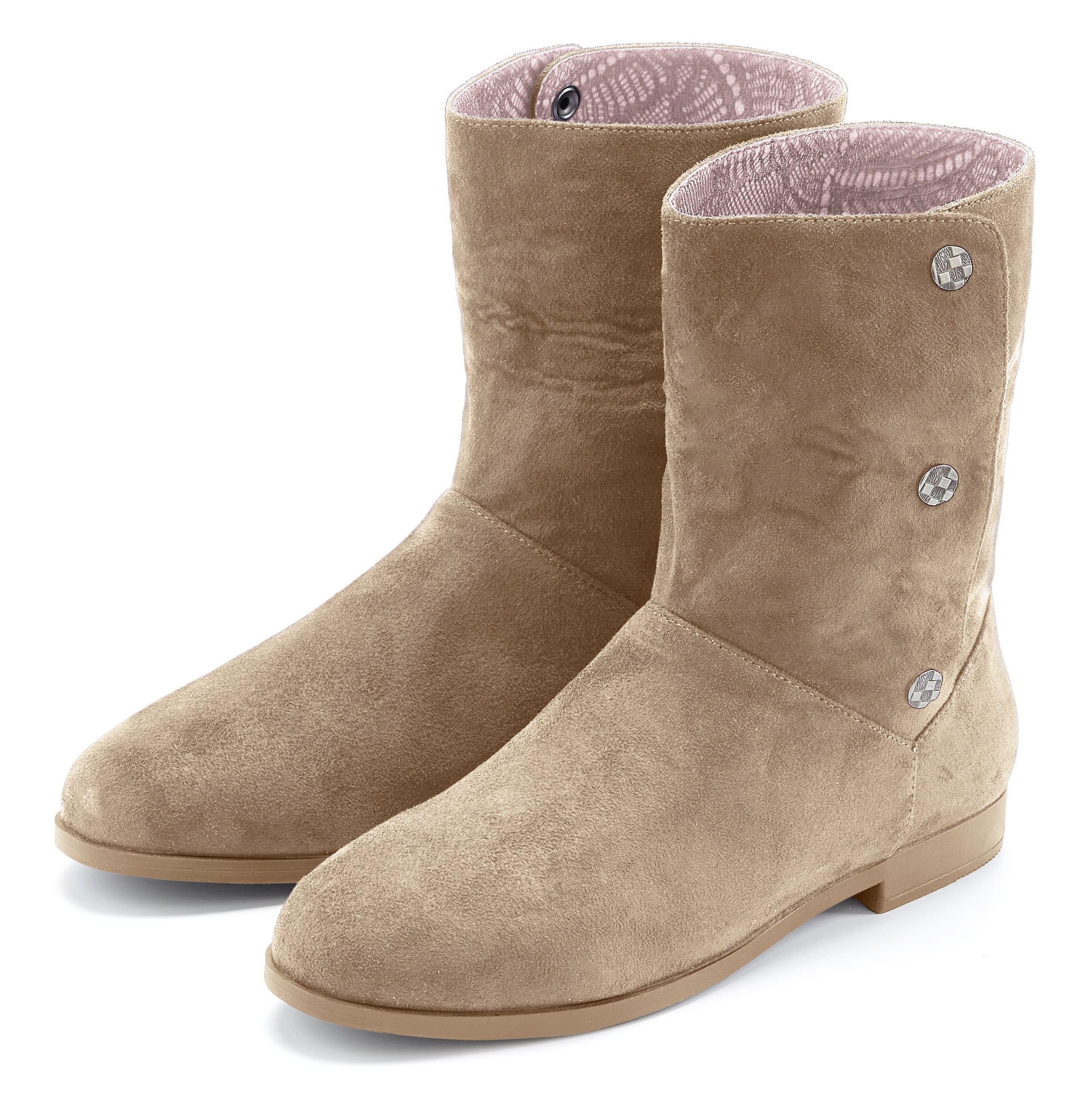 LASCANA Stiefelette  mit Knöpfen zum individuellen Verstellen VEGAN