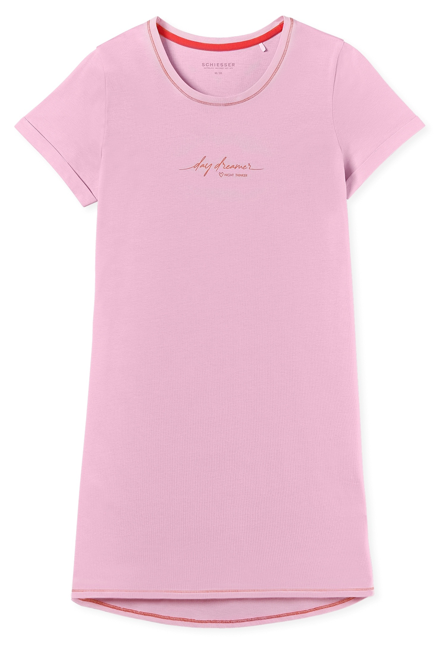 Schiesser Nachthemd »Casual Essentials«, mit Statement-Print, Baumwolle, kurzärmelig, Rundhalsausschnitt