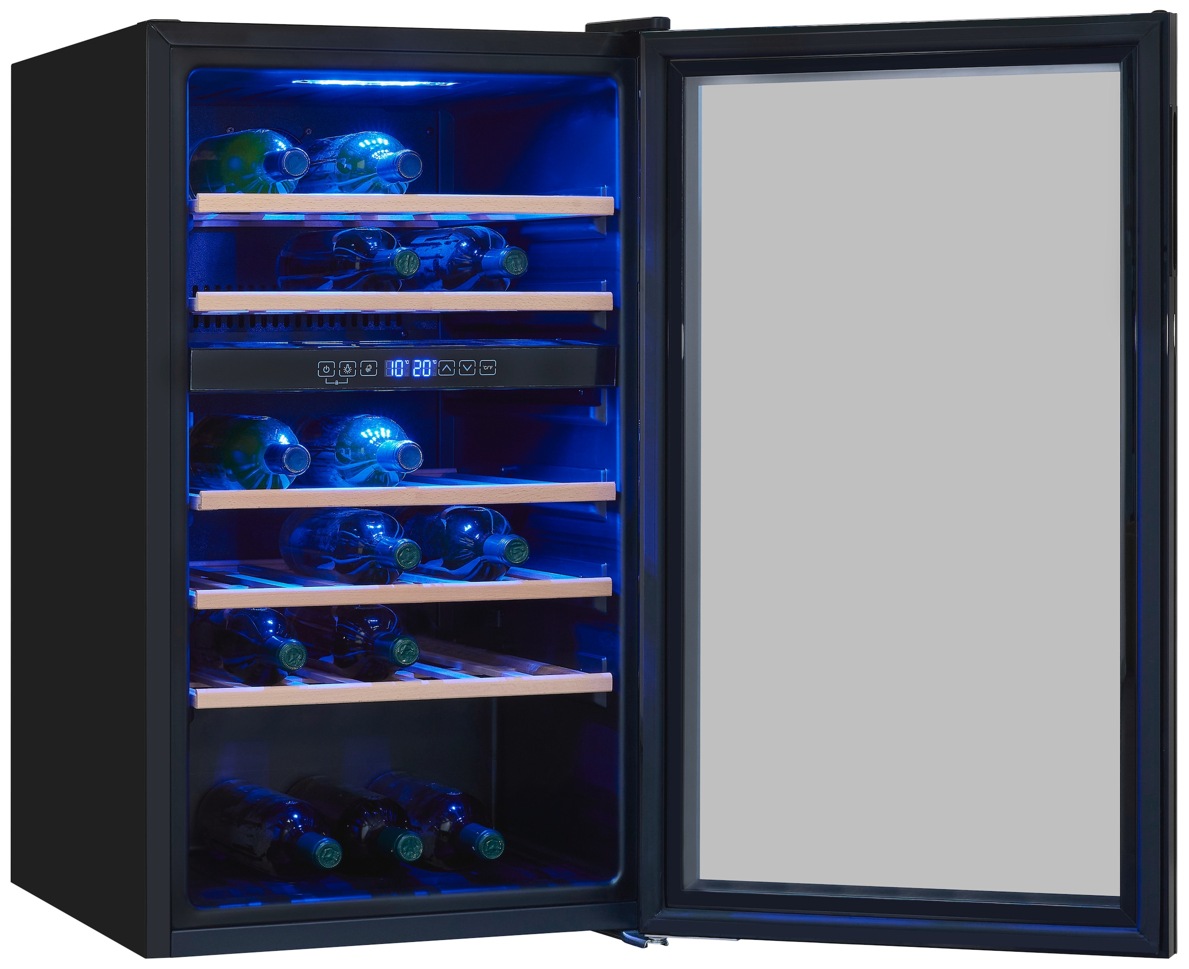 exquisit Weinkühlschrank »WS2-45-GTE-160G«, für 45 St. Standardflaschen á 075l, Digitale Temperaturanzeige