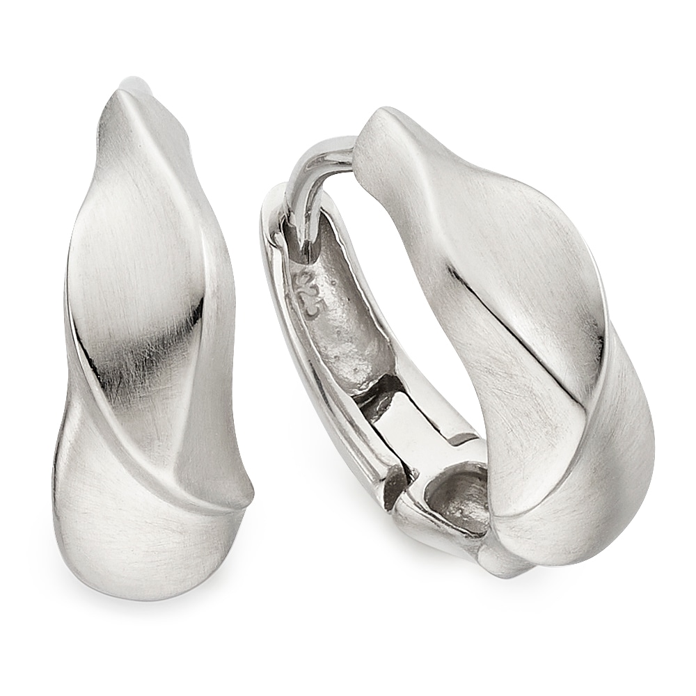 Paar Creolen FIRETTI "Schmuck, Geschenk, Creolen Silber rhodiniert", silberfarben, Ohrringe, Damen, 13,5mm, Silber 925 (Sterlingsilber)