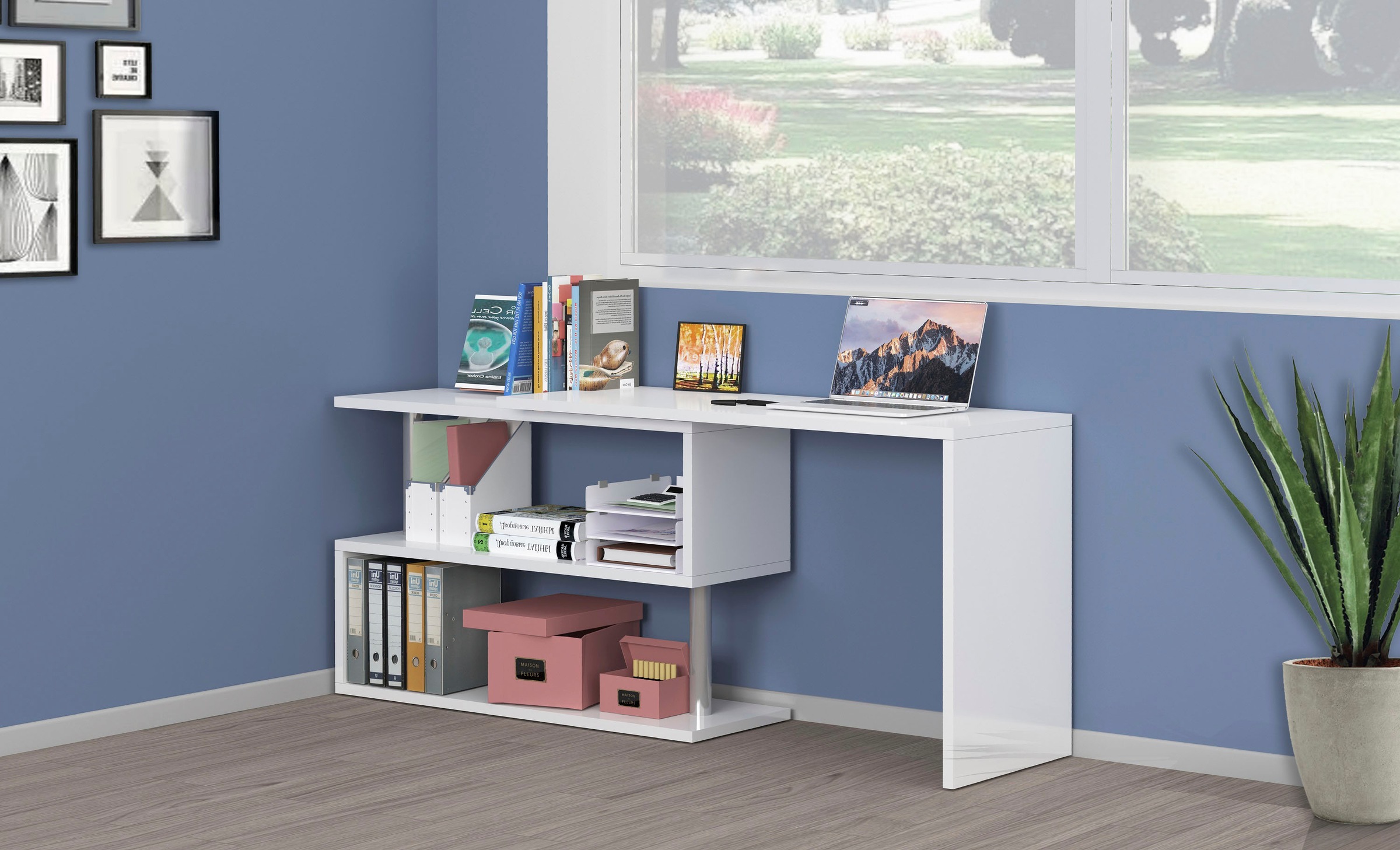 INOSIGN Schreibtisch »Volta, Made in Italy«, multifunktional - als Computertisch, Eckschreibtisch oder Sideboard