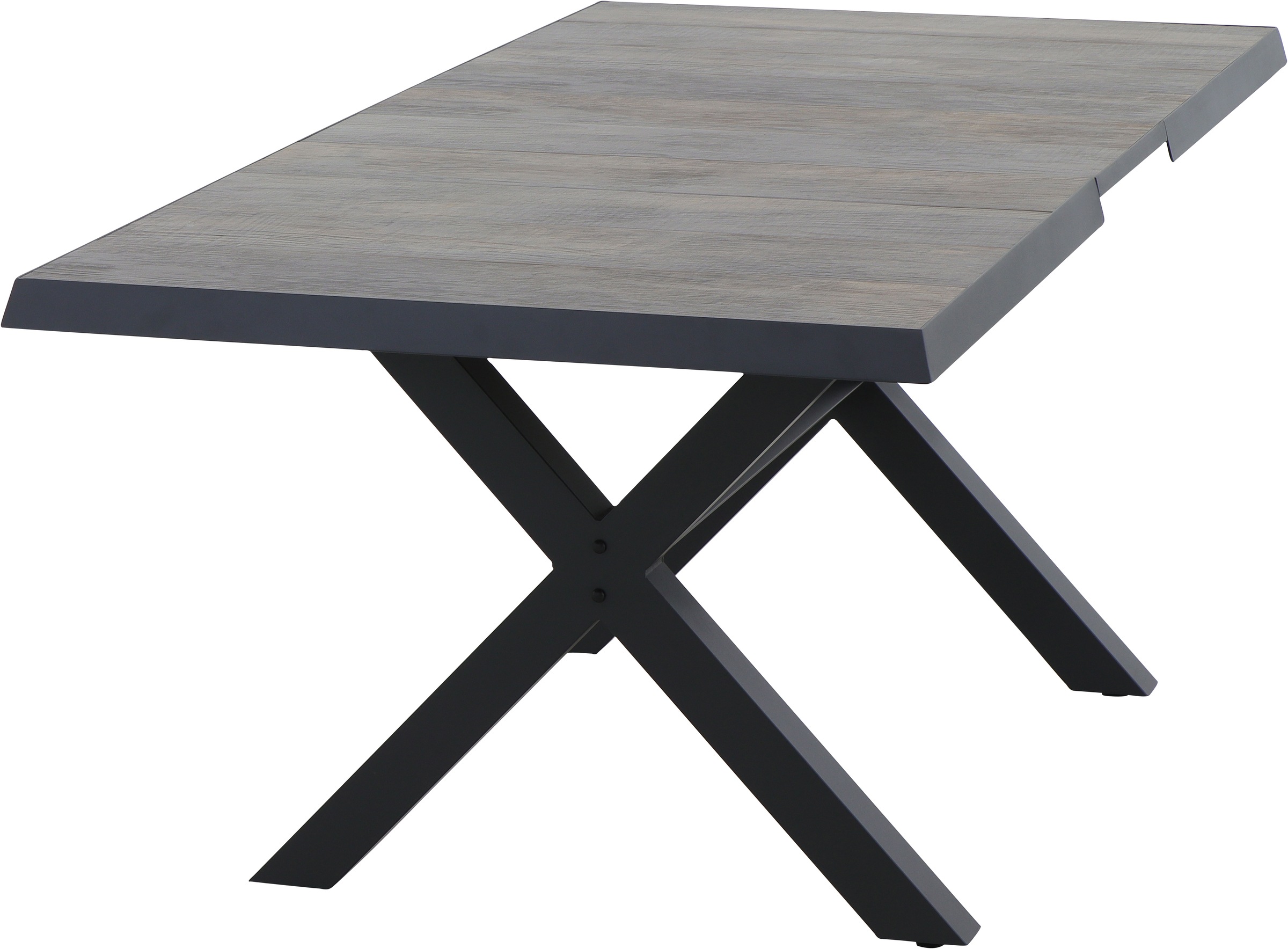 Siena Garden Gartentisch »SINCRO Ausziehtisch 160/200x90cm matt anthrazit« Aluminiumgestell matt anthrazit, Tischplatte aus Keramik, washed grey