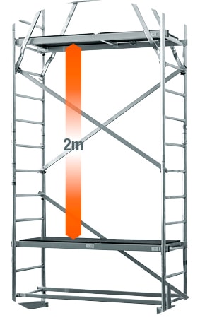 KRAUSE Arbeitsgerüst »ClimTec System«, Komplettgerüst inkl. 1 Aufstockung, 2 Aufstockung + Fahrrollensatz