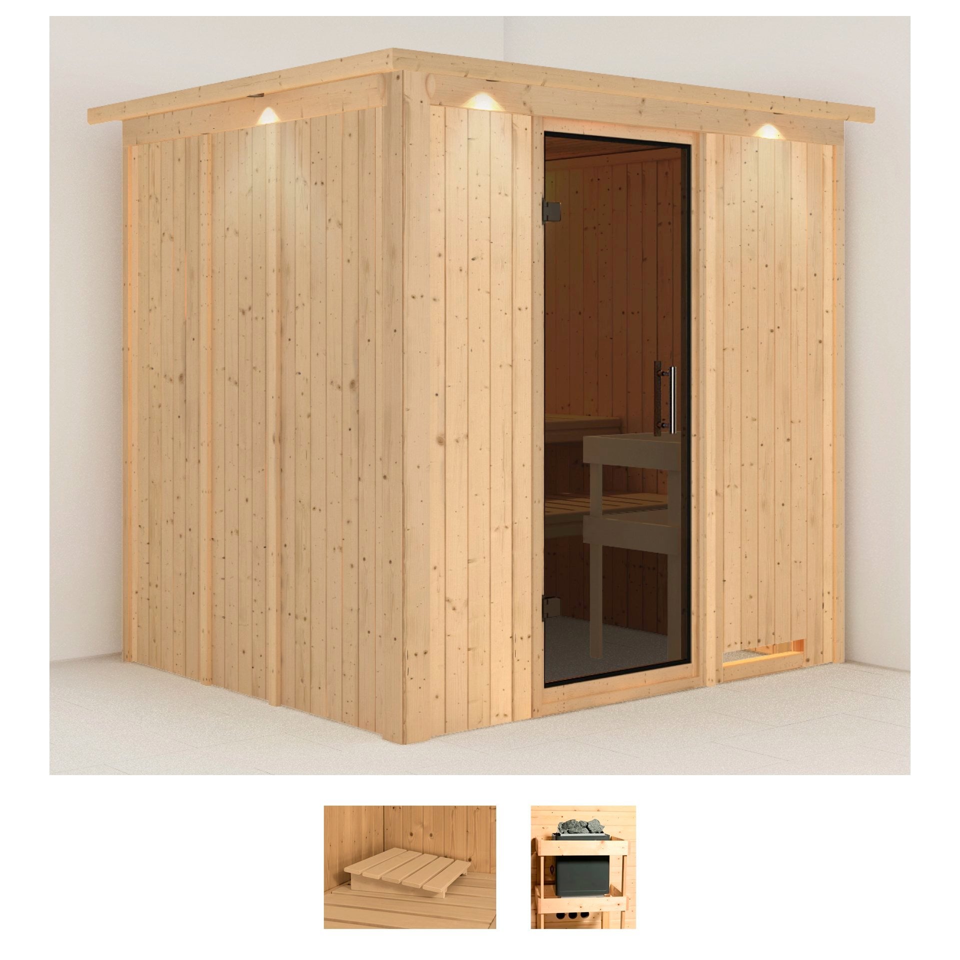 Karibu Sauna "Dima" Set, ohne Ofen