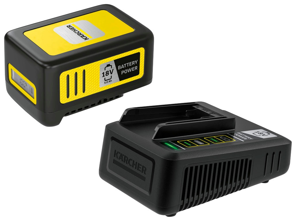 KÄRCHER Akku Starter-Set "»Starter Kit Battery Power 18/50«", 18 V, schwarz, Akkumulatoren, 18 V, 5 Ah, inkl. Schnellladegerät
