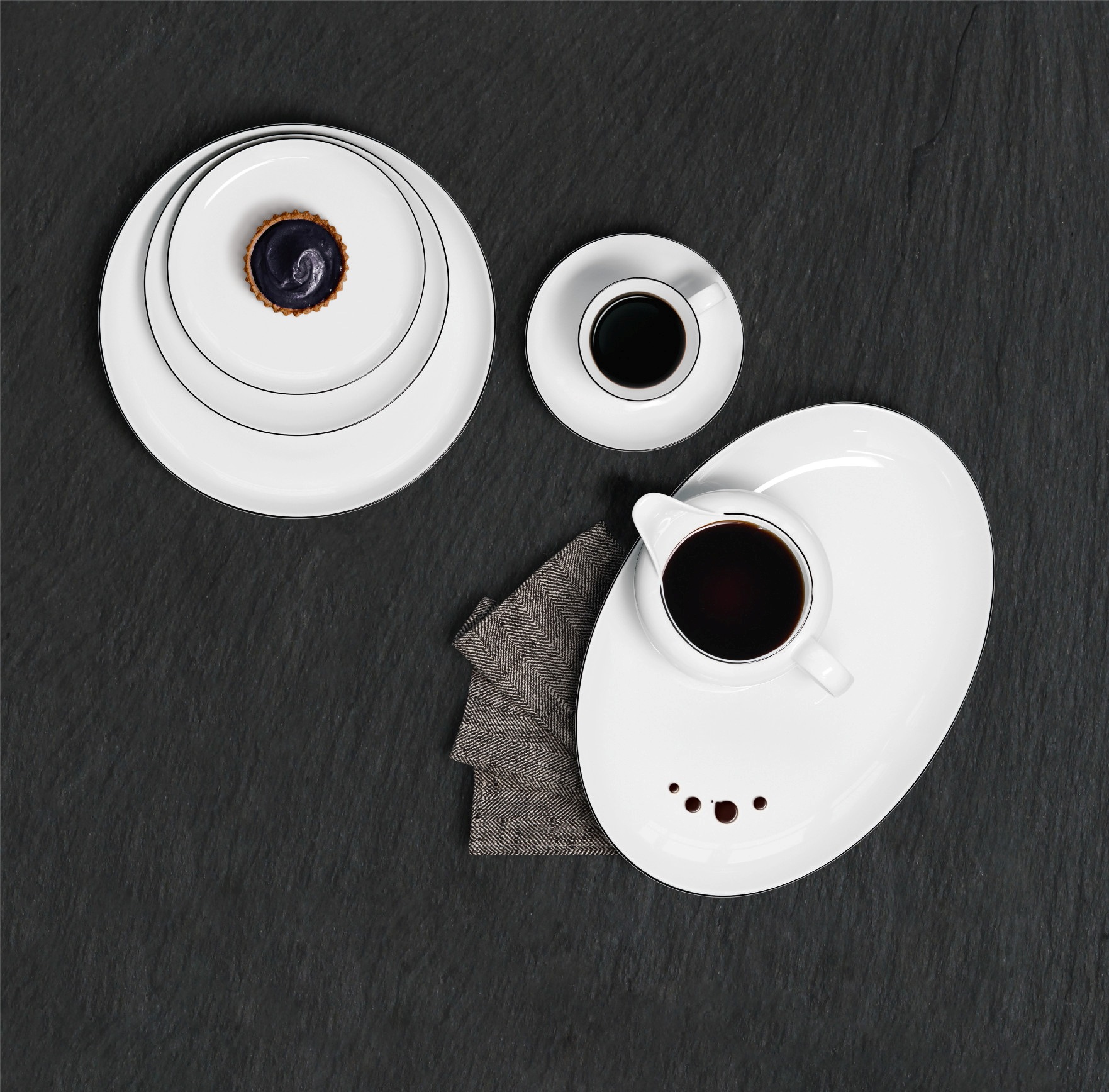 Seltmann Weiden Sauciere »Lido Black Line«, 1 tlg., aus Porzellan, Schale, 0,50 l