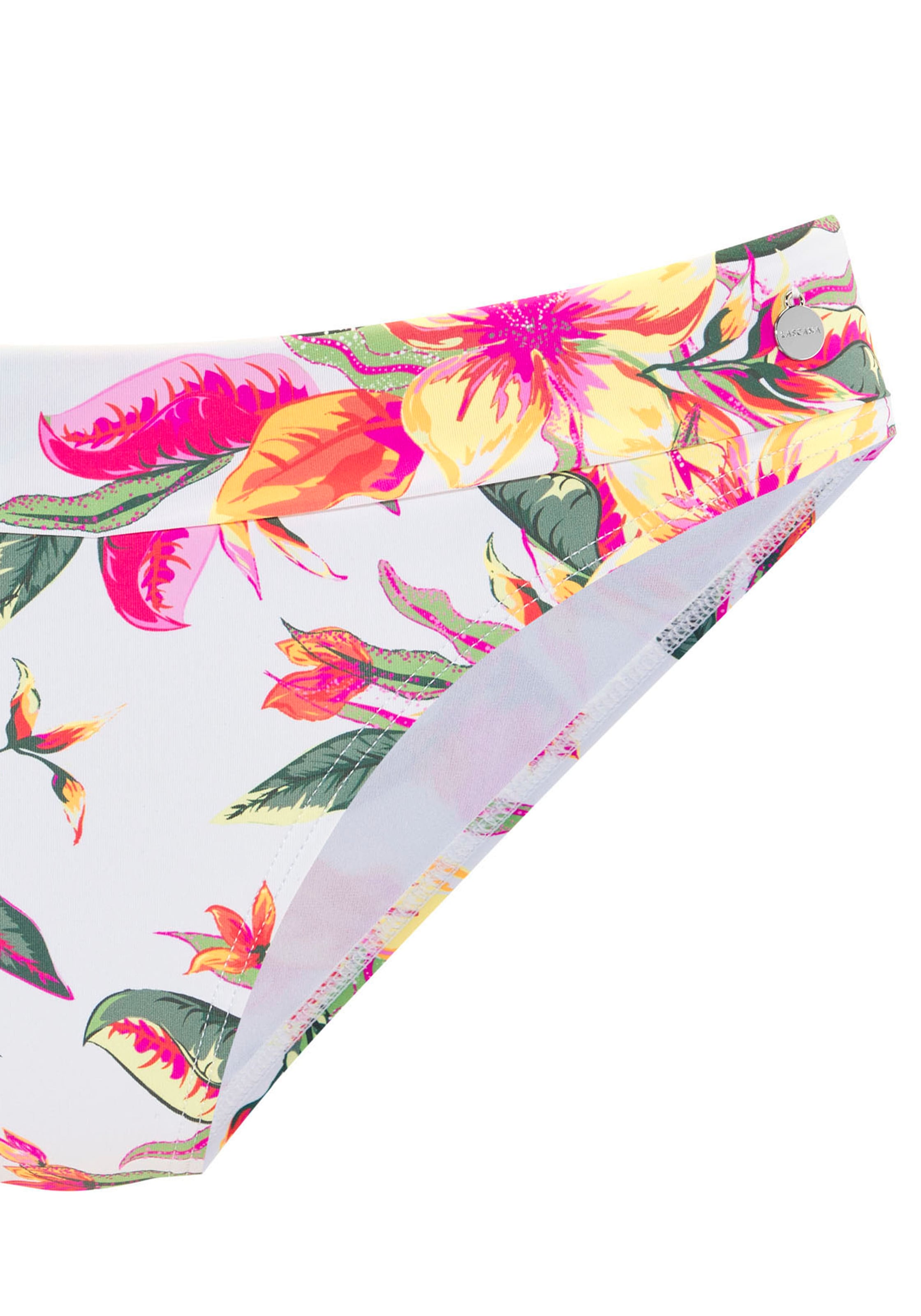 LASCANA Bikini-Hose »Malia«, mit Umschlagbund mit tropischem Print