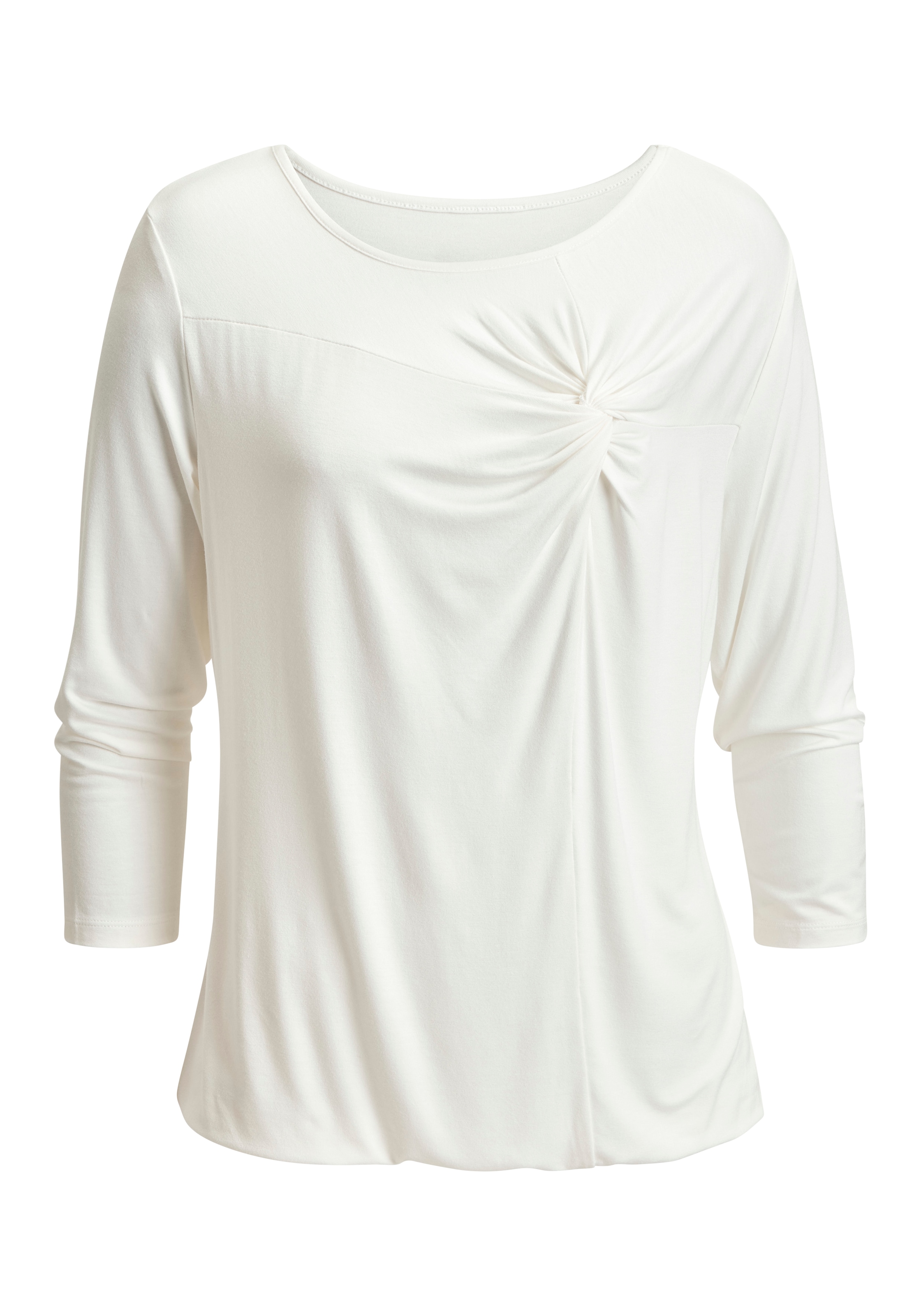 LASCANA Langarmshirt "mit elegantem Knotendetail" 1 aus elastischer Viskose günstig online kaufen