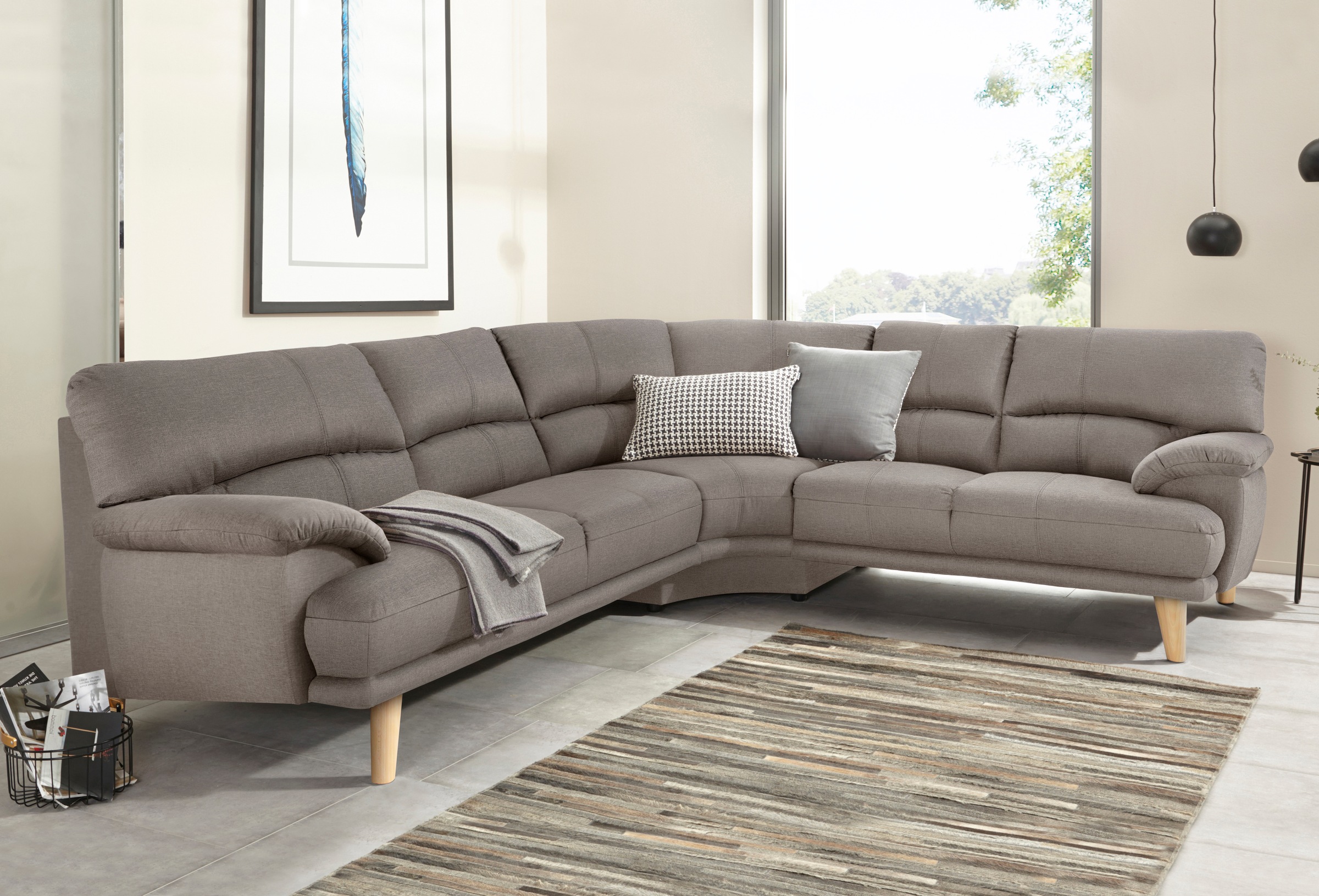 TRENDMANUFAKTUR Polsterecke "Cecilia, italienisches Designsprache, modern u günstig online kaufen