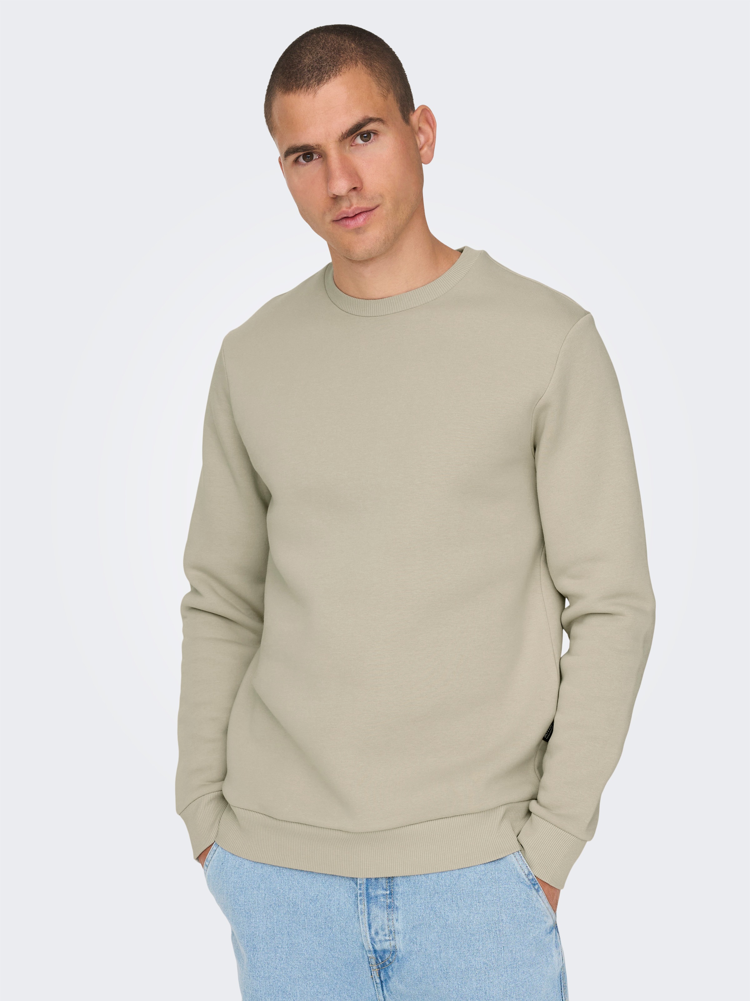 ONLY & SONS "ONSCERES CREW NECK NOOS", Baumwollmischung, regular fit