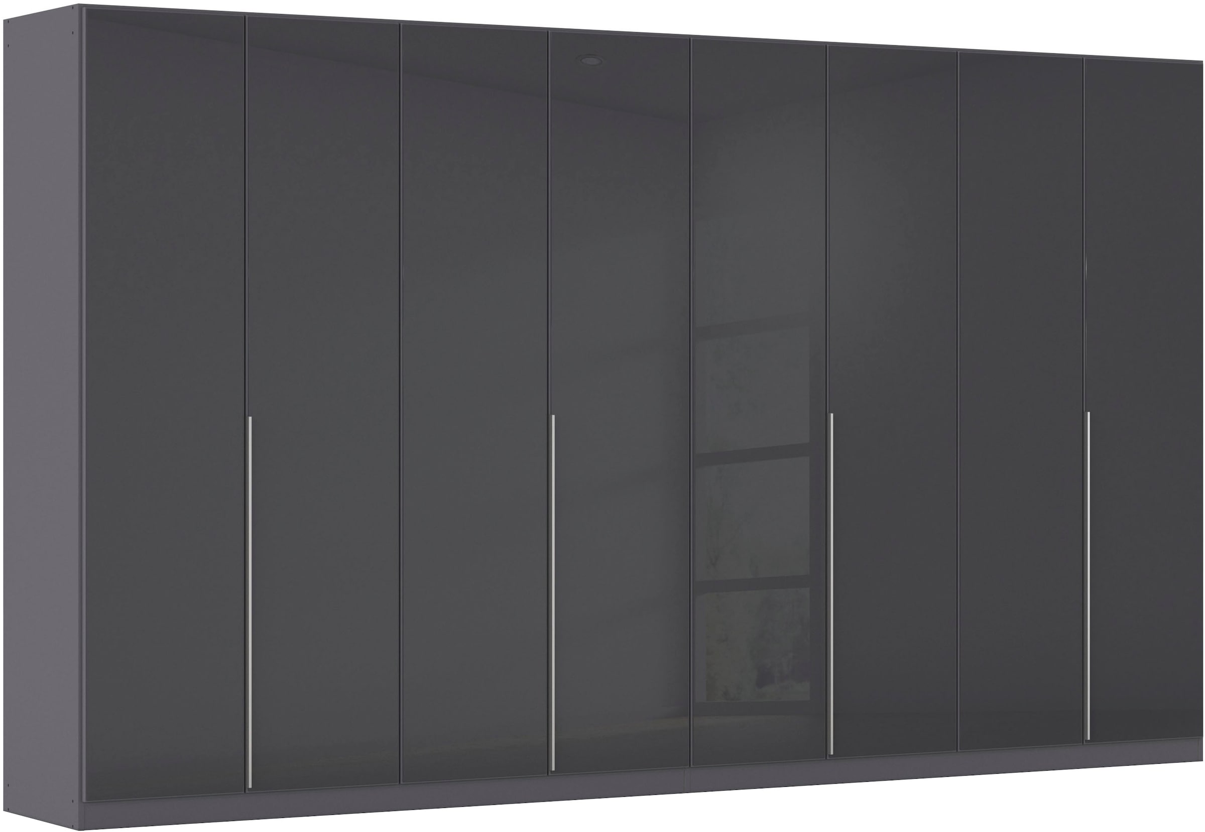 Drehtürenschrank OTTO HOME, B:360cm H:210cm T:54cmgraumetallic, glas basalt, Holzwerkstoff, Schränke, "Kleiderschrank Kleiderschränke Schrank