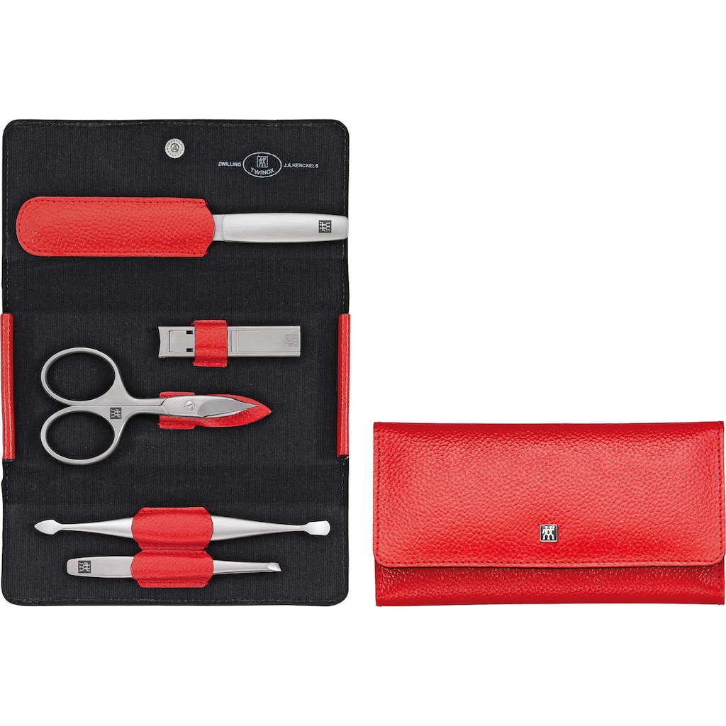 Zwilling Maniküre-Etui »TWINOX ASIAN COMPETENCE DRUCKKNOPF-ETUI ROT«, (5 tlg.)