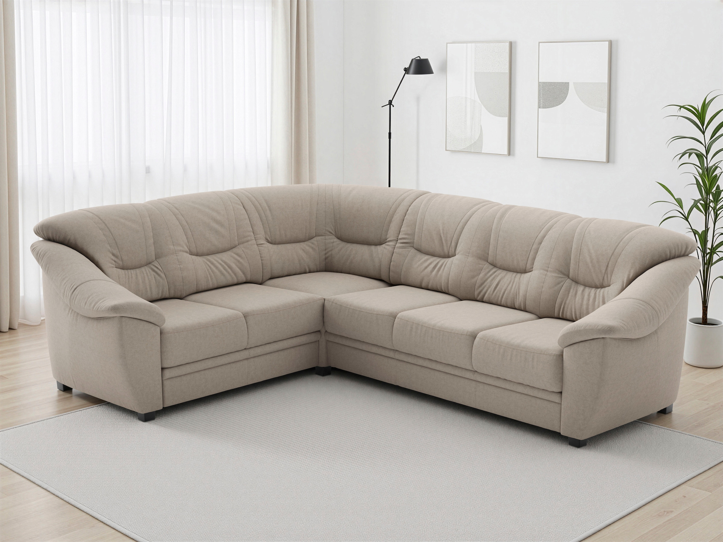 sit&more Ecksofa "Savona L-Form, B. 262 cm, Komfortsitz, Eckcouch mit Stoff- & Lederwahl" optional Schlaffunktion, Liegefl. 120x195 cm