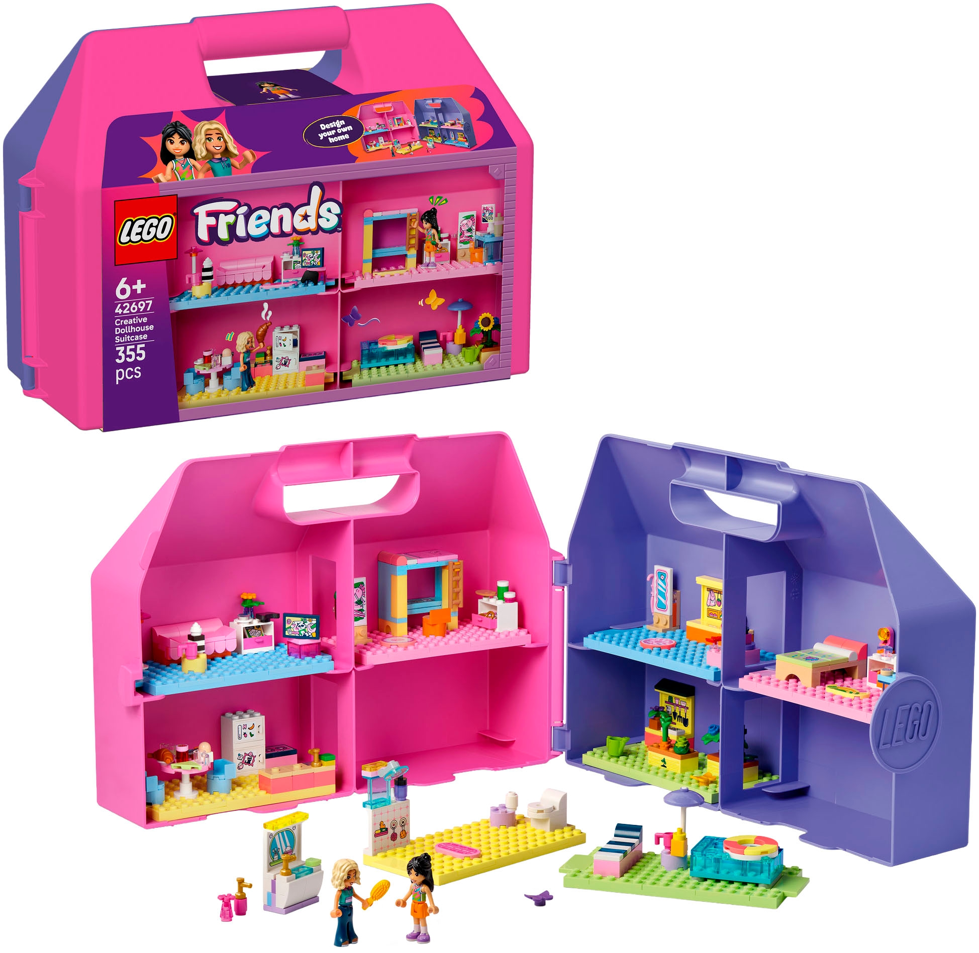 LEGO Kinder Konstruktionsspielsteine "Kreativer Puppenhauskoffer (42697), LEGO Friends", bunt, Kunststoff, Spielbausteine, Made in Europe