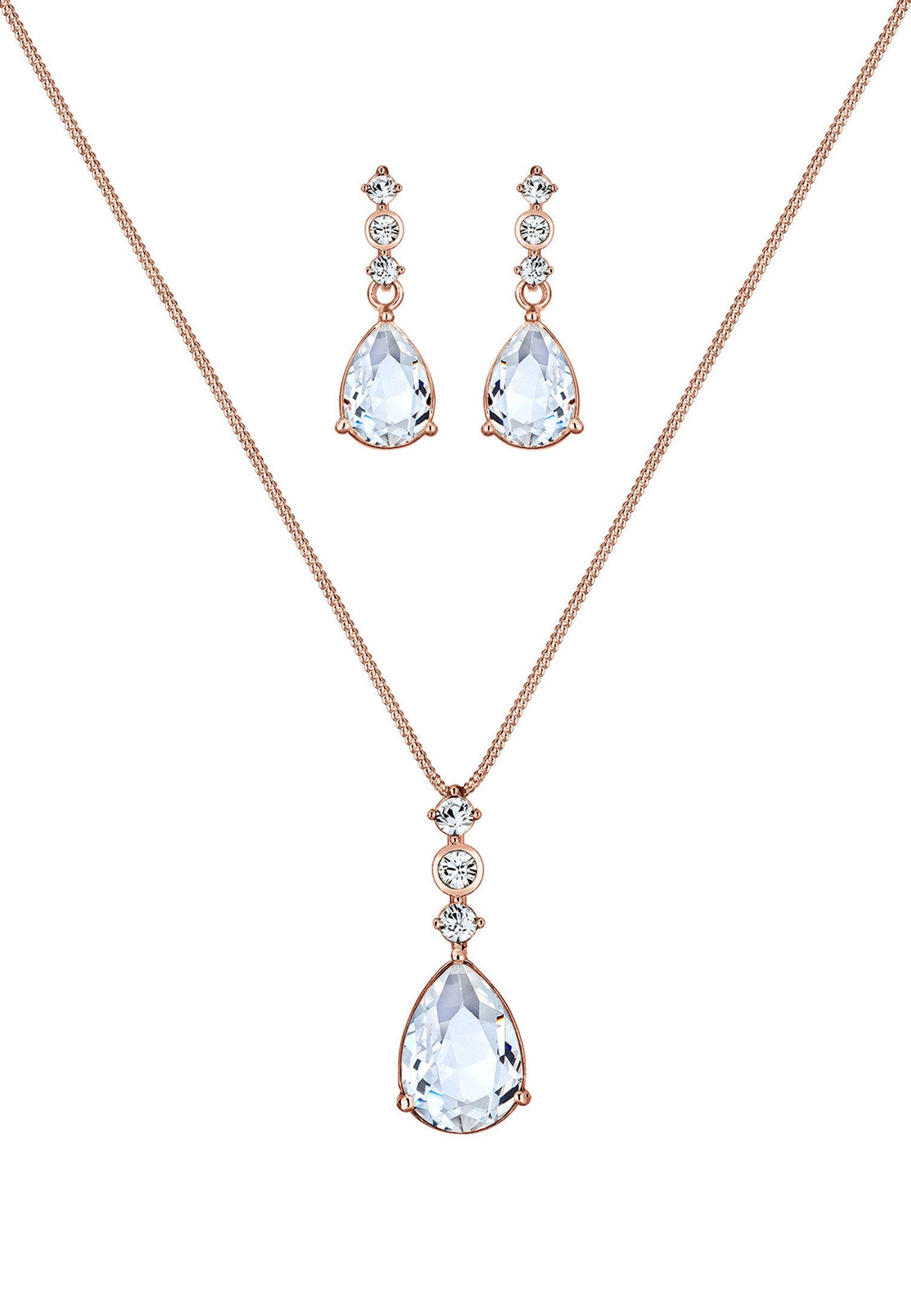 Elli Premium Schmuckset »Set Tropfen Kristalle 925 Silber«