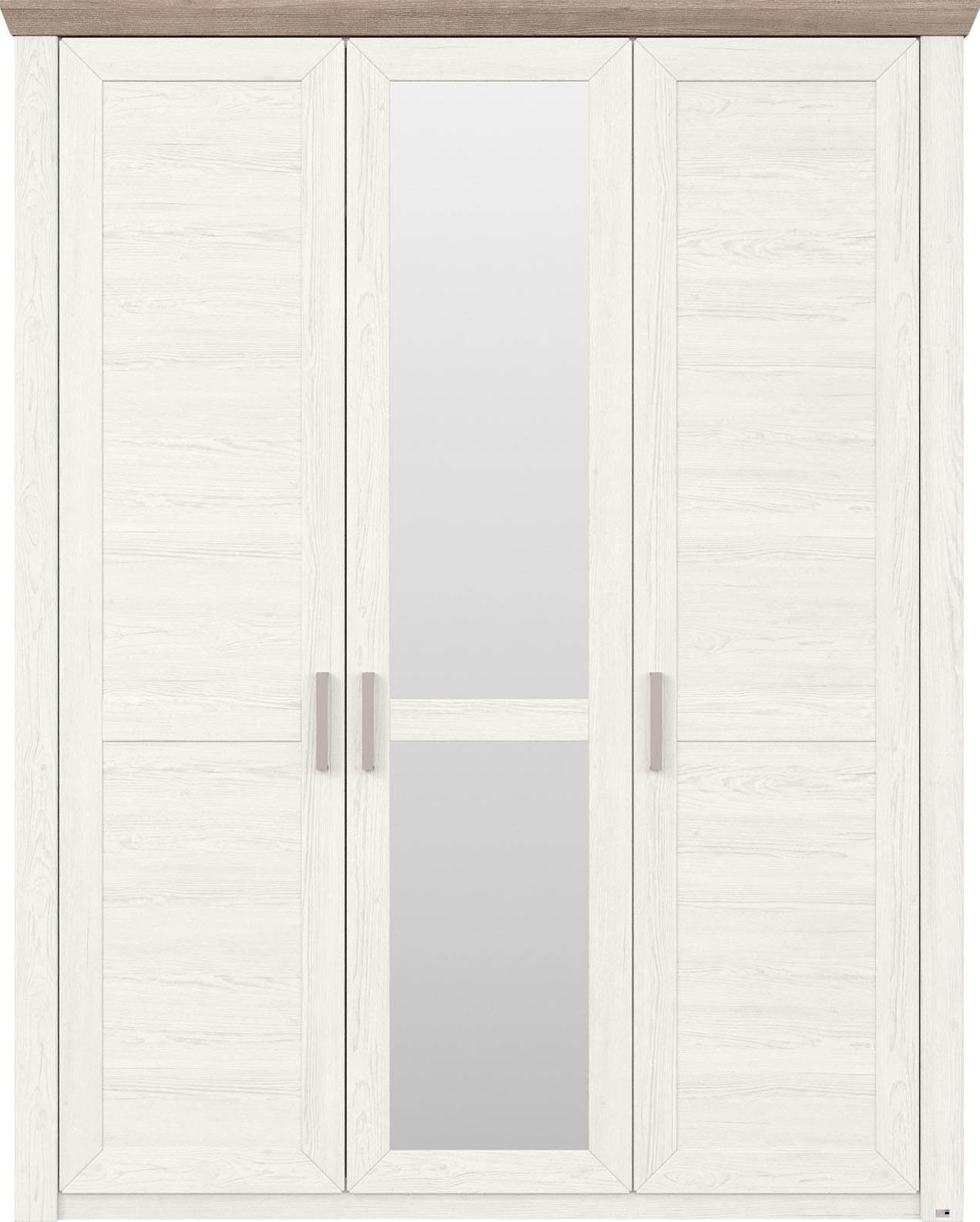 set one by Musterring Kleiderschrank »York Schlafen« 2 Stk. tlg. mit Holz- und Spiegeltüren, inkl. Kranz in Eiche, Höhe 207 x T60 cm