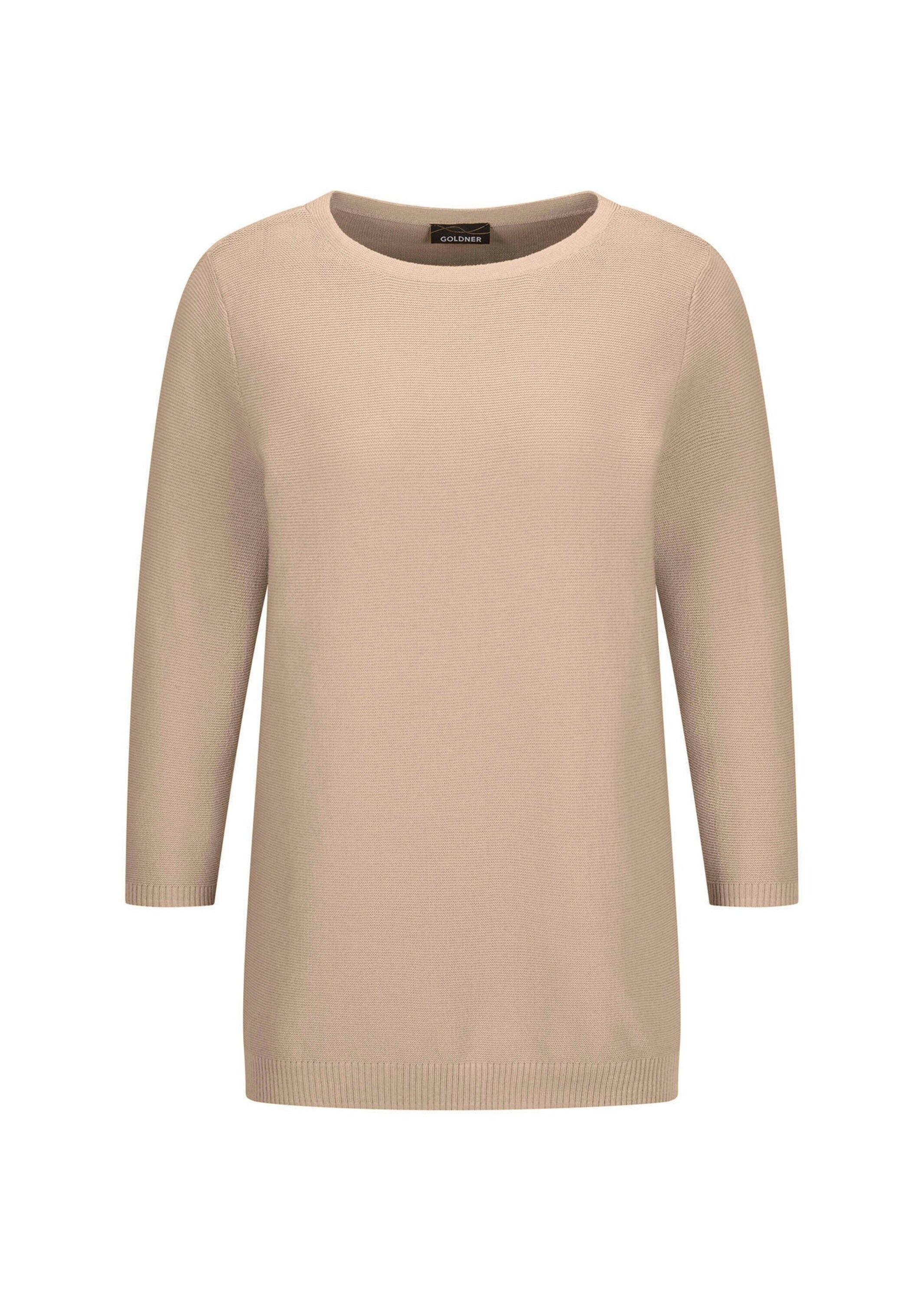 GOLDNER Rundhalspullover "Eleganter Baumwollpullover, Halbarm" U-Boot-Aussc günstig online kaufen