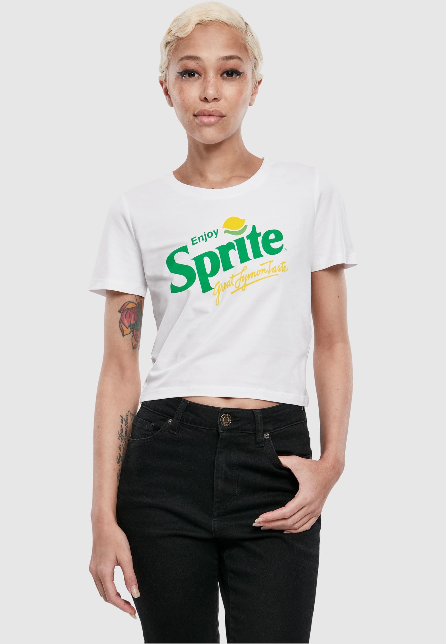 Merchcode T-Shirt »Merchcode Damen Ladies Sprite Logo Cropped Tee«, (1 tlg.)