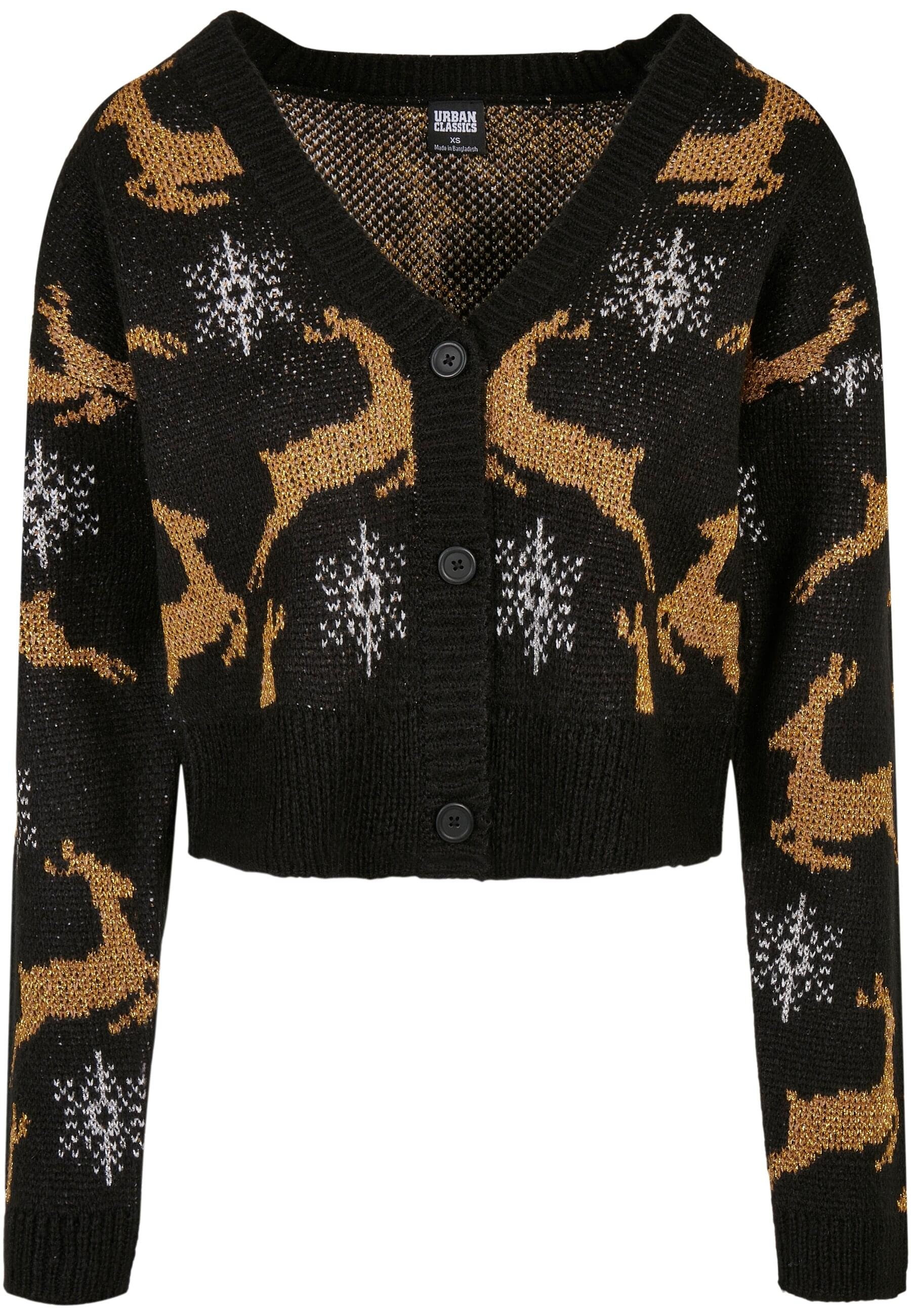 URBAN CLASSICS Cardigan "Urban Classics Damen Ladies Short Oversized Christmas Cardigan"