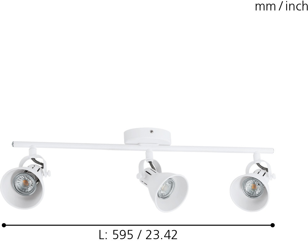 EGLO Deckenspot »SERAS 1«, 3 flammig, Leuchtmittel GU10-GU10 | LED wechselbar, LED Deckenleuchte, LED Deckenlampe, weiß, Leuchtmittel inkl.