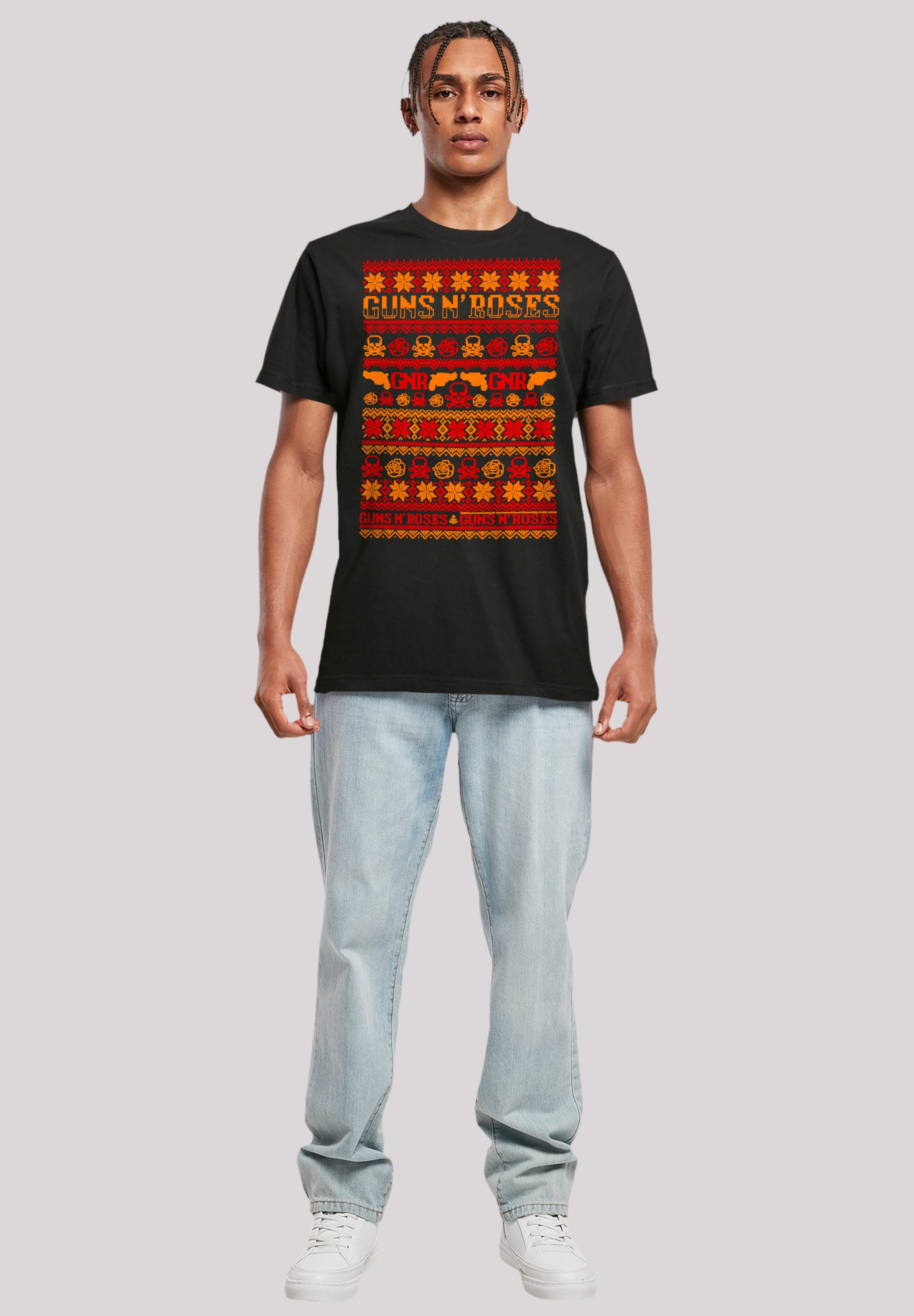 F4NT4STIC T-Shirt »Guns And Roses Christmas«, Premium Qualität