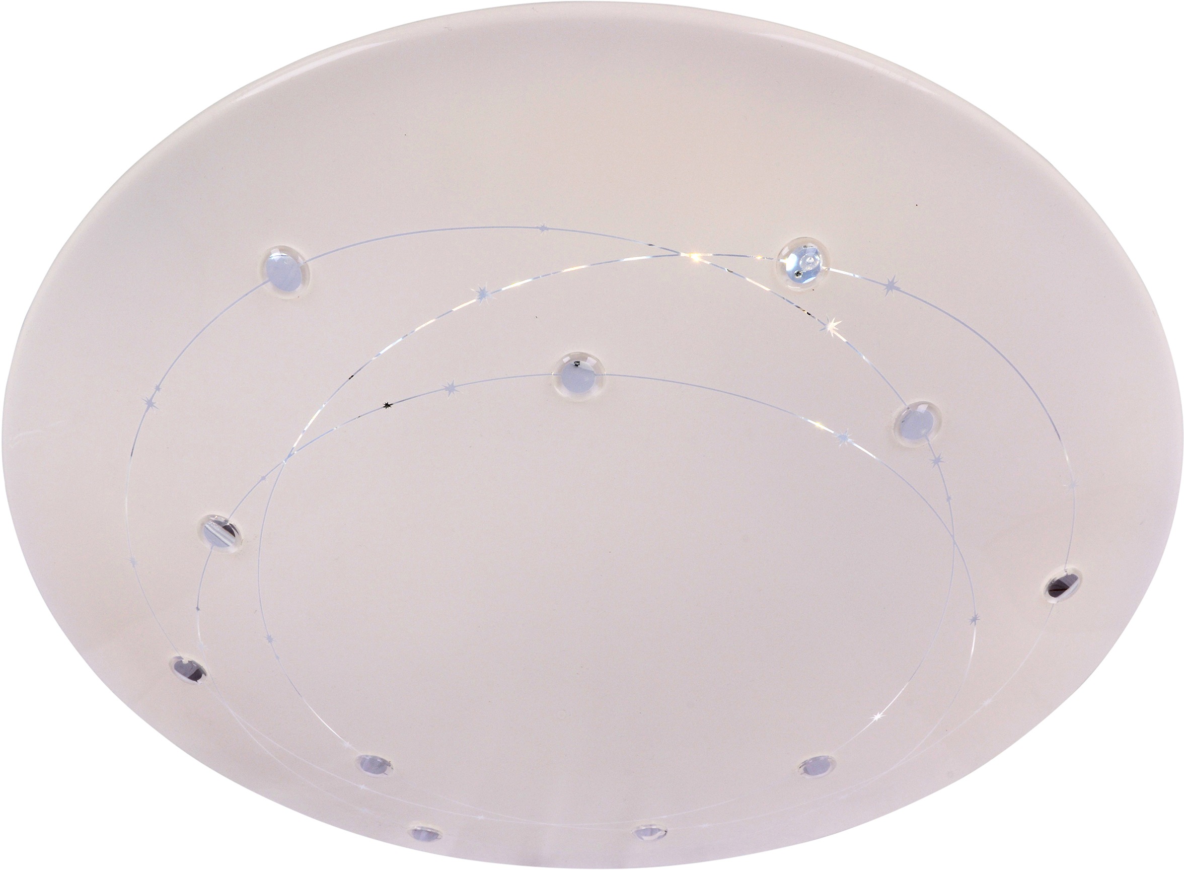 näve LED Deckenleuchte Lissabon, LED-Modul, Farbwechsler, Infrarot-Fernbedienung, Kristalleffekt, Farbwechsler, Memory- und Nachlichtfunktion, dimmbar, Ø 60 cm