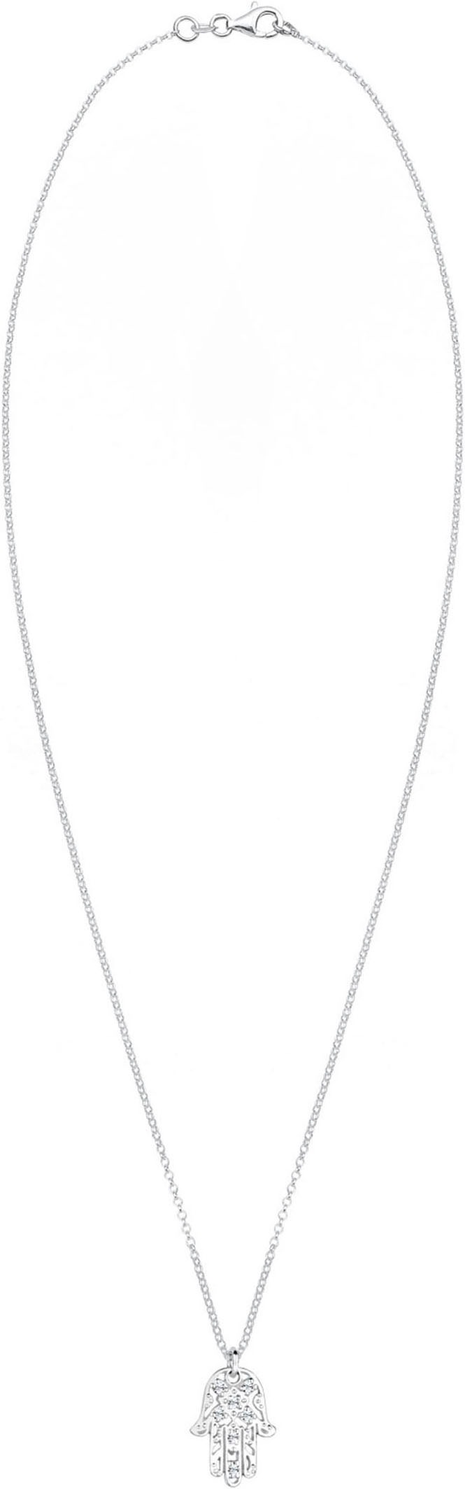 Elli Kette mit Anhänger »Schmuck Geschenk Silber 925 Hamsa Hand, 0105221613, 0105991613«, mit Glasstein