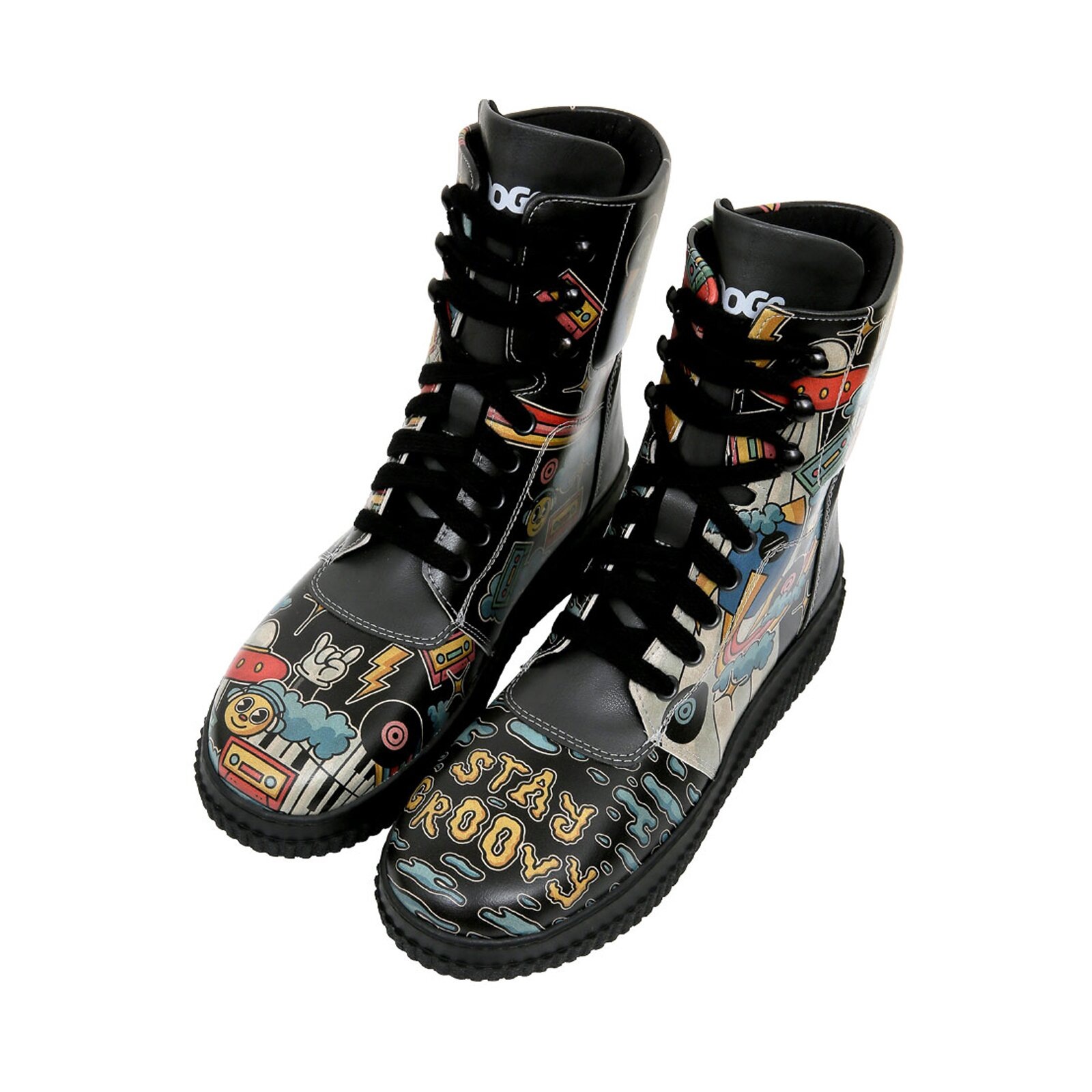DOGO Schnürboots »Future High Top Boots Stay Groovy Damen Stiefeletten«  Handgefertigt