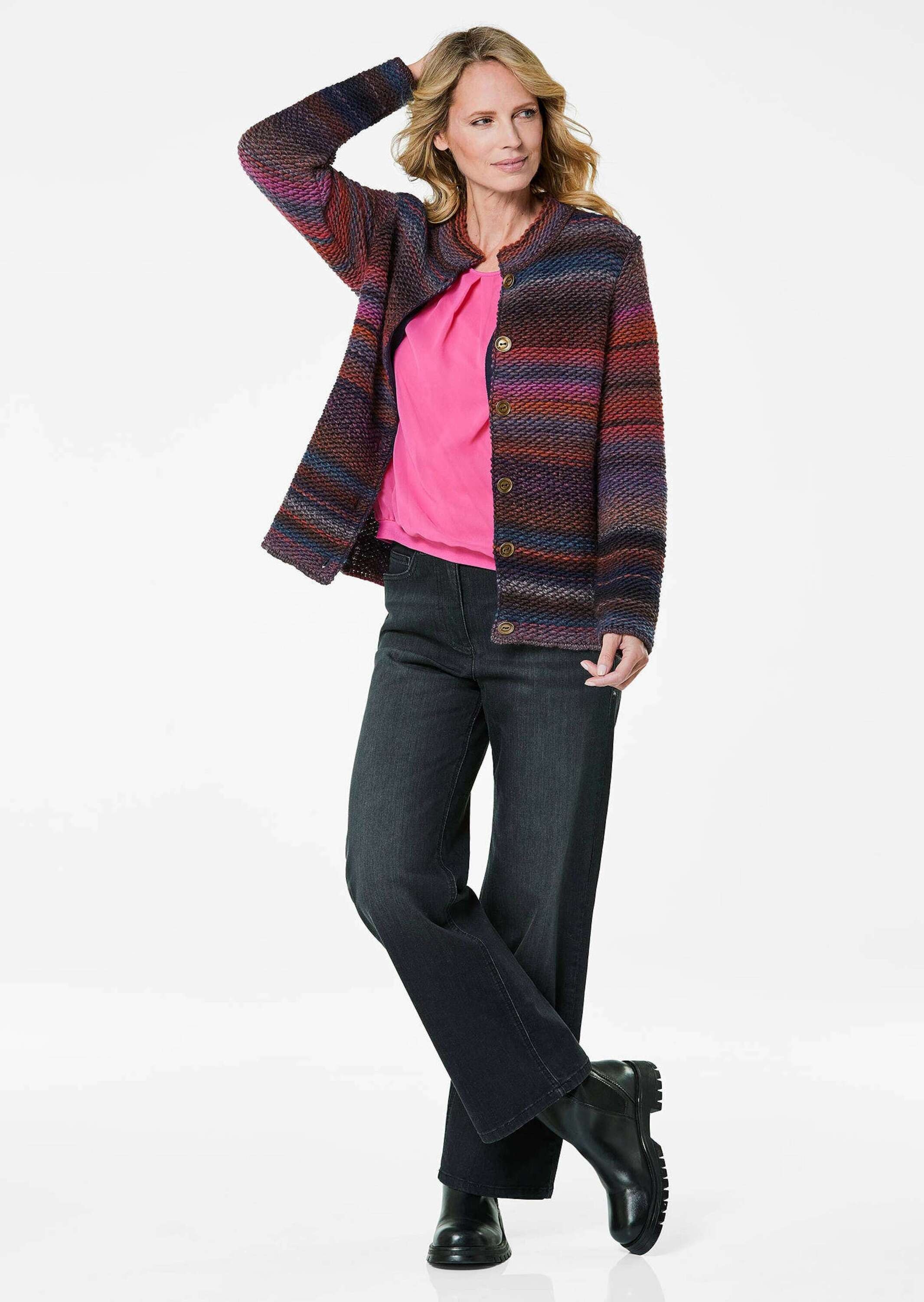 GOLDNER Strickjacke "Strickjacke mit Multicolor Ringeloptik" günstig online kaufen