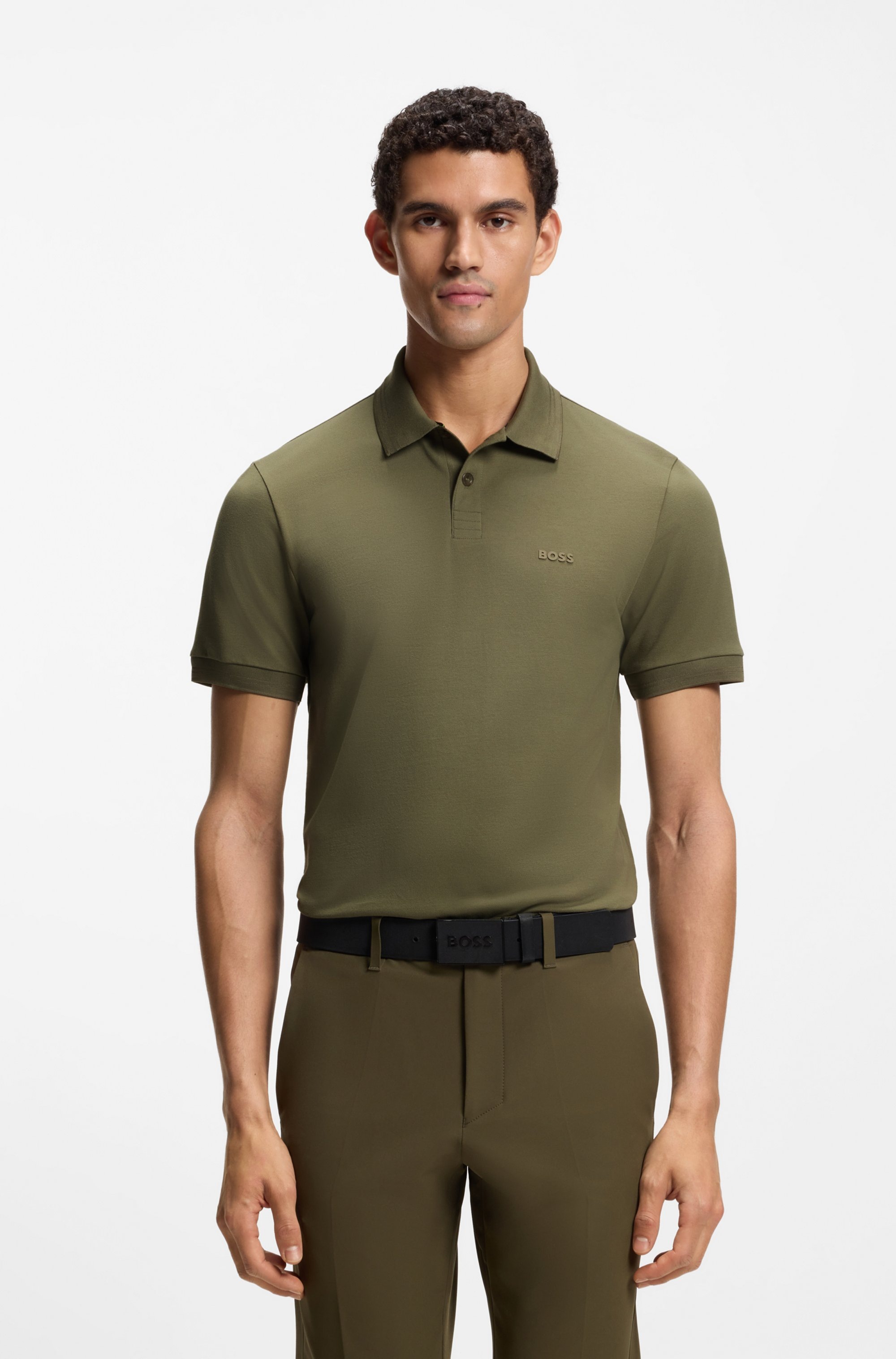 BOSS GREEN "Paul Slim Fit Stretch-Baumwoll-Pique" mit Polokragen