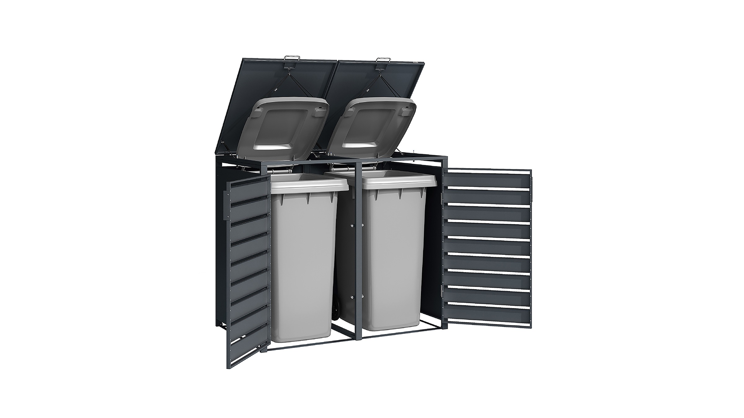 weka Mülltonnenbox »Gary« Metall pulverbeschichtet, für 2 Mülltonnen, BxTxH: 132x80x116 cm