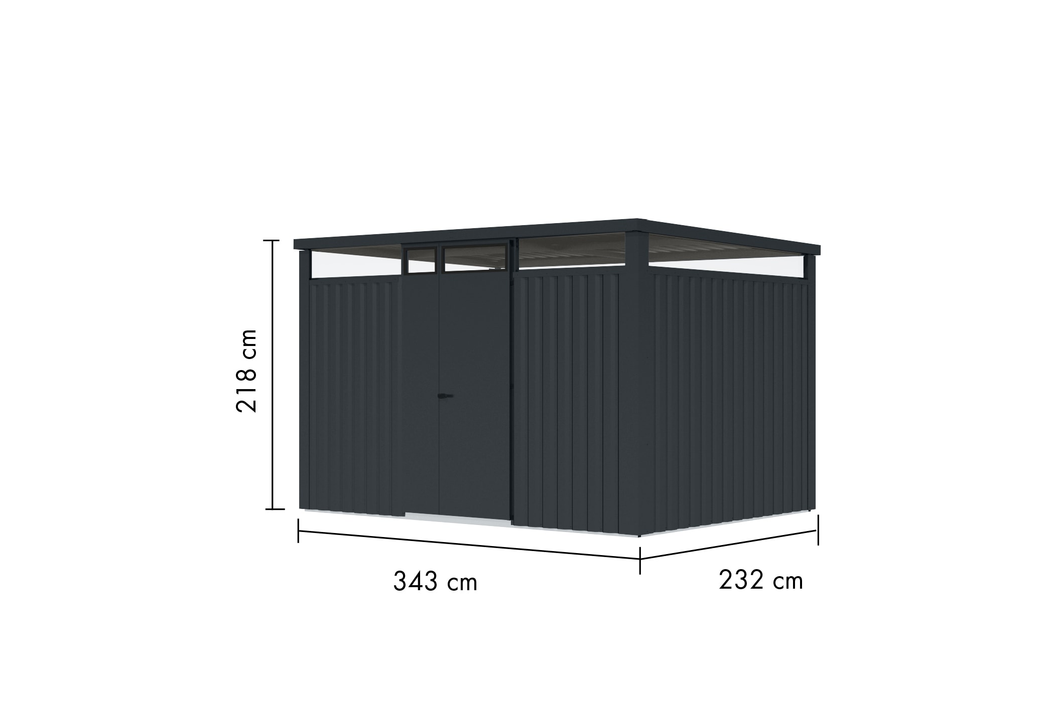 Karibu Gartenhaus »"Østen 3"«, pulverbeschichtetes Trapezblech, Rahmen aus verzinktem Vierkantrohr