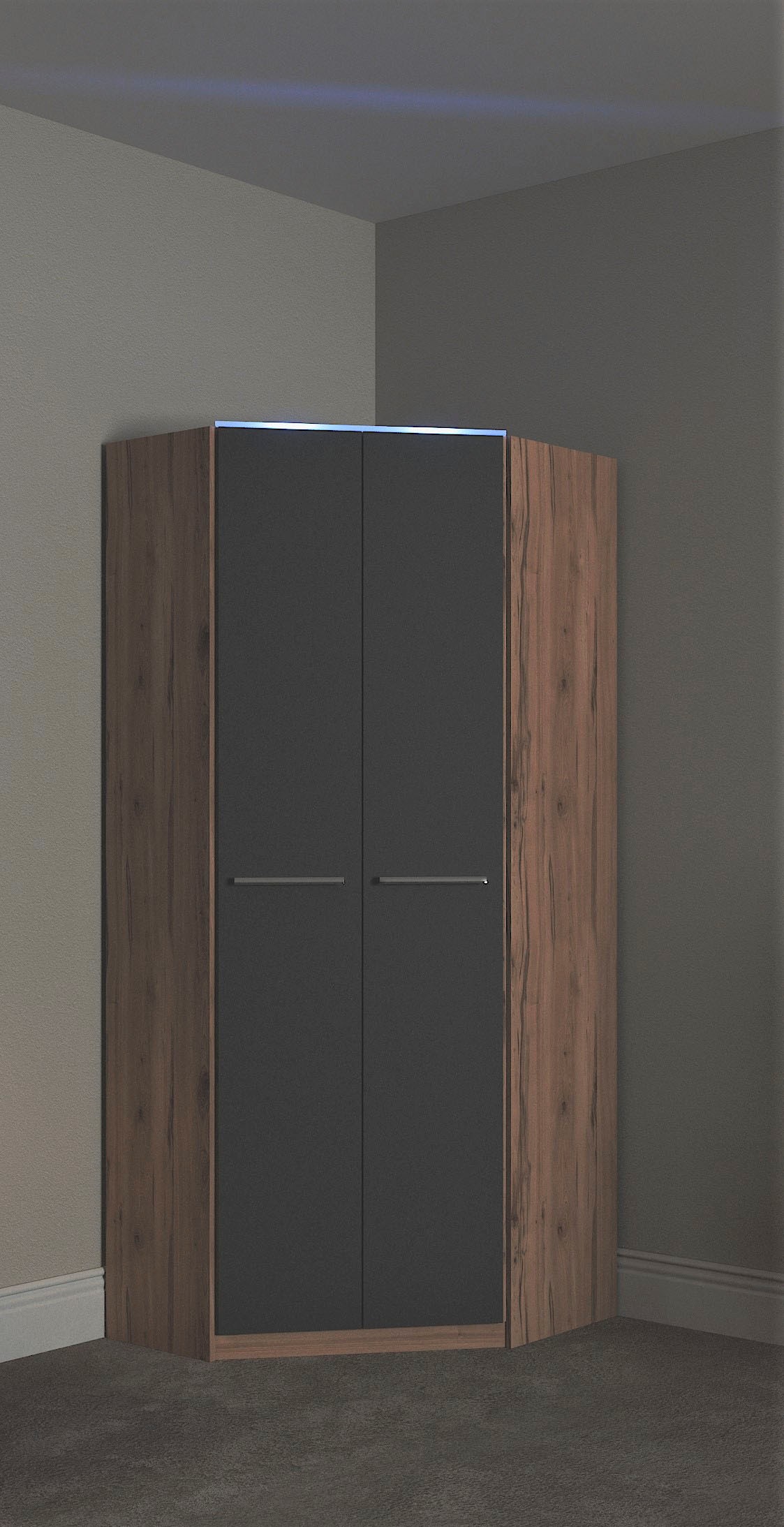 priess "Barcelona Kleiderschrank Ecklösung Raumwunder" in 2 Tiefen Schrank Eckschrank Garderobe