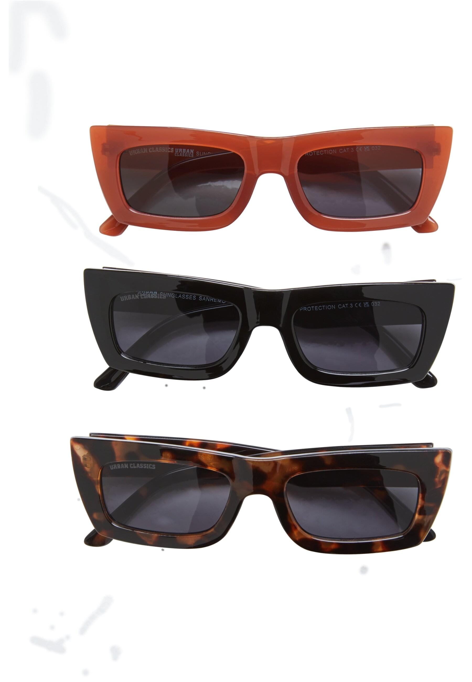 URBAN CLASSICS Sonnenbrille "Urban Classics Unisex Sunglasses Sanremo 3-Pack"