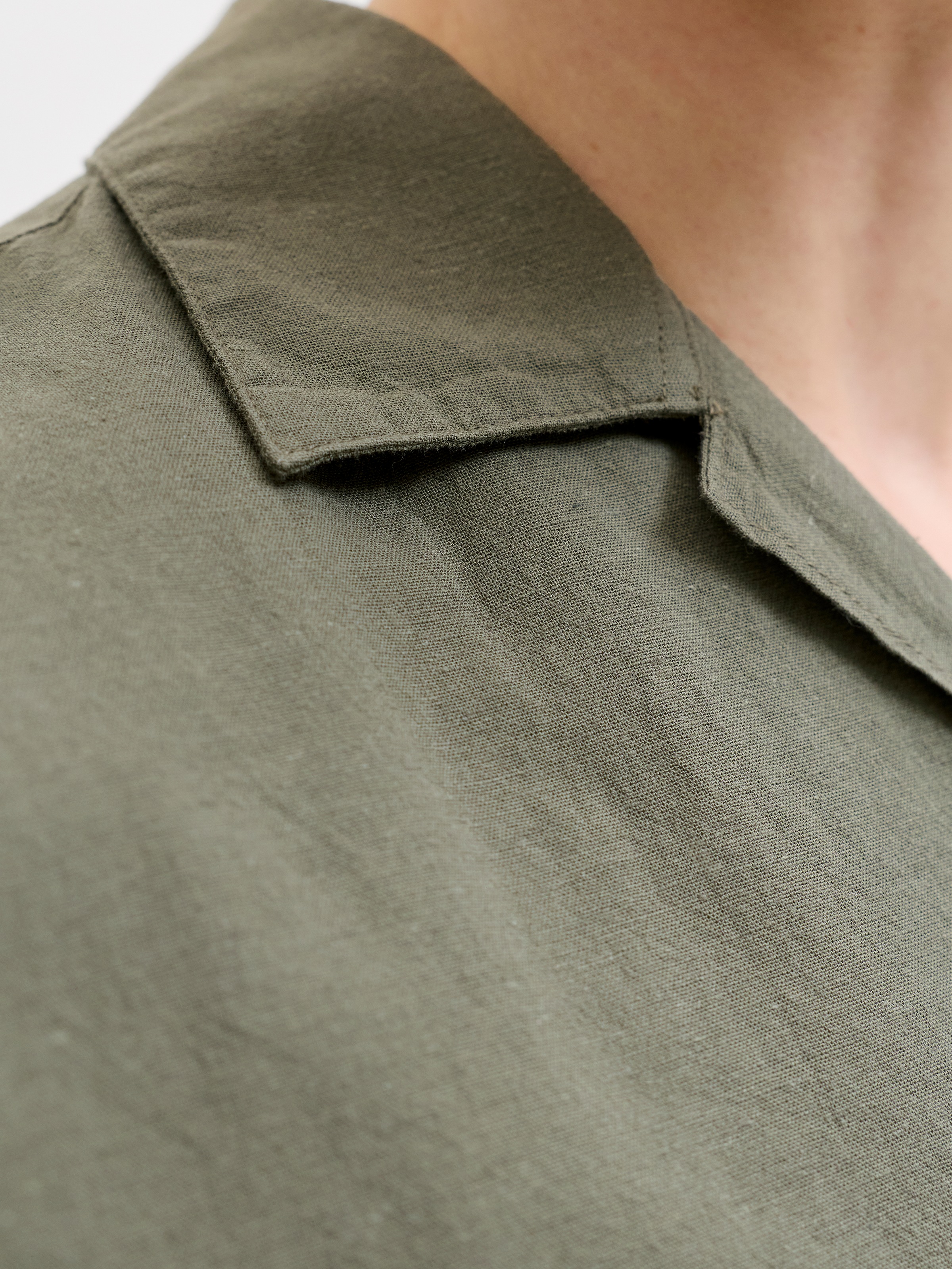 Jack & Jones Chemise à Manches Courtes Ebreeze Linen Blend Resort Dusty Olive L Homme 3