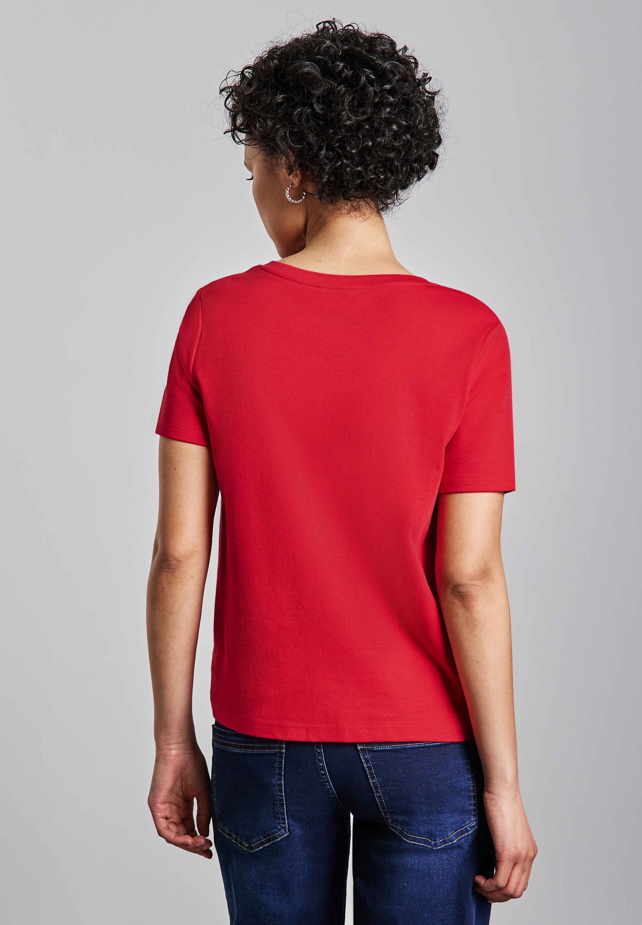 STREET ONE V-Shirt, aus reiner Baumwolle