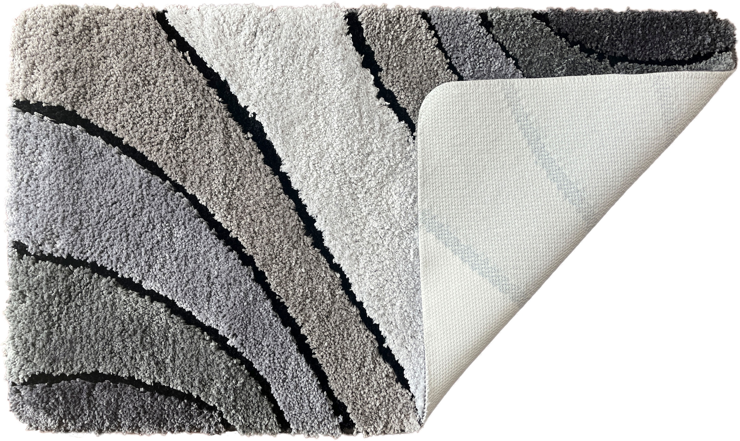 my home Badematte »Josie, Badvorleger, Badezimmer Teppich«, rutschhemmend beschichtet, fußbodenheizungsgeeignet-schnell trocknend-strapazierfähig, Badteppich, Badematten, rechteckig, rund & als 3-tlg. Set erhältlich
