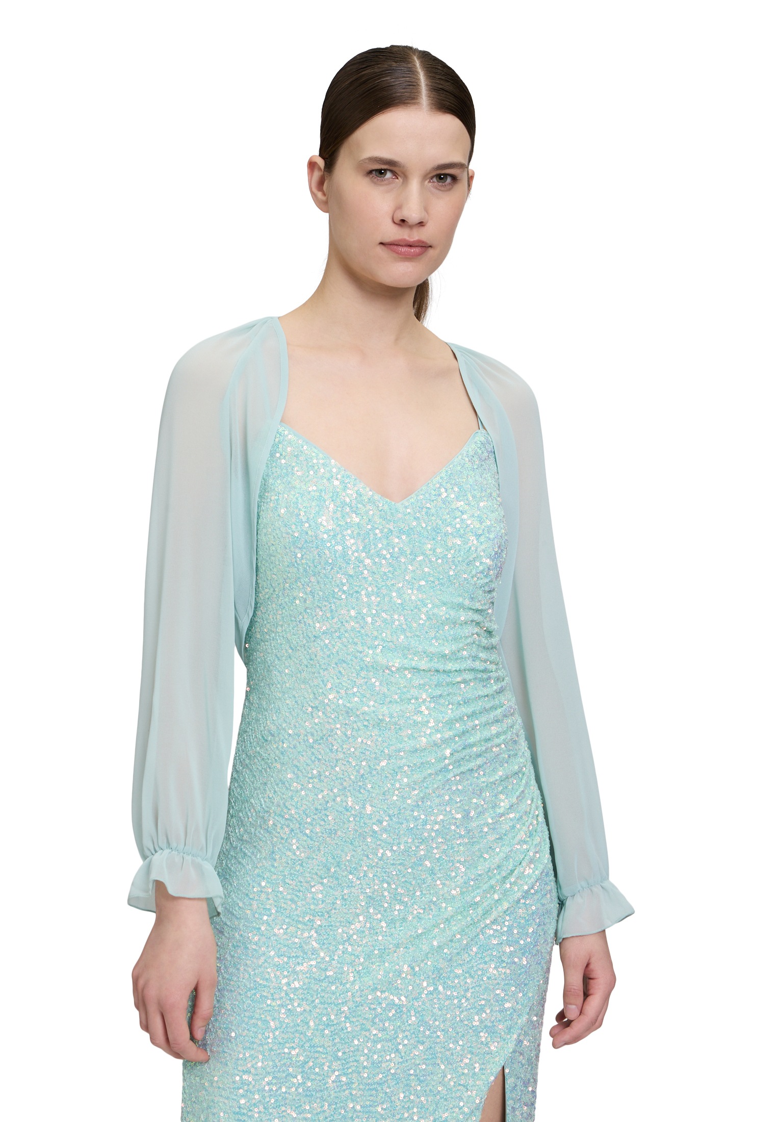Vera Mont Bolerojacke "Damen Bolero-Jacke mit gekräuseltem Ausschnitt" günstig online kaufen