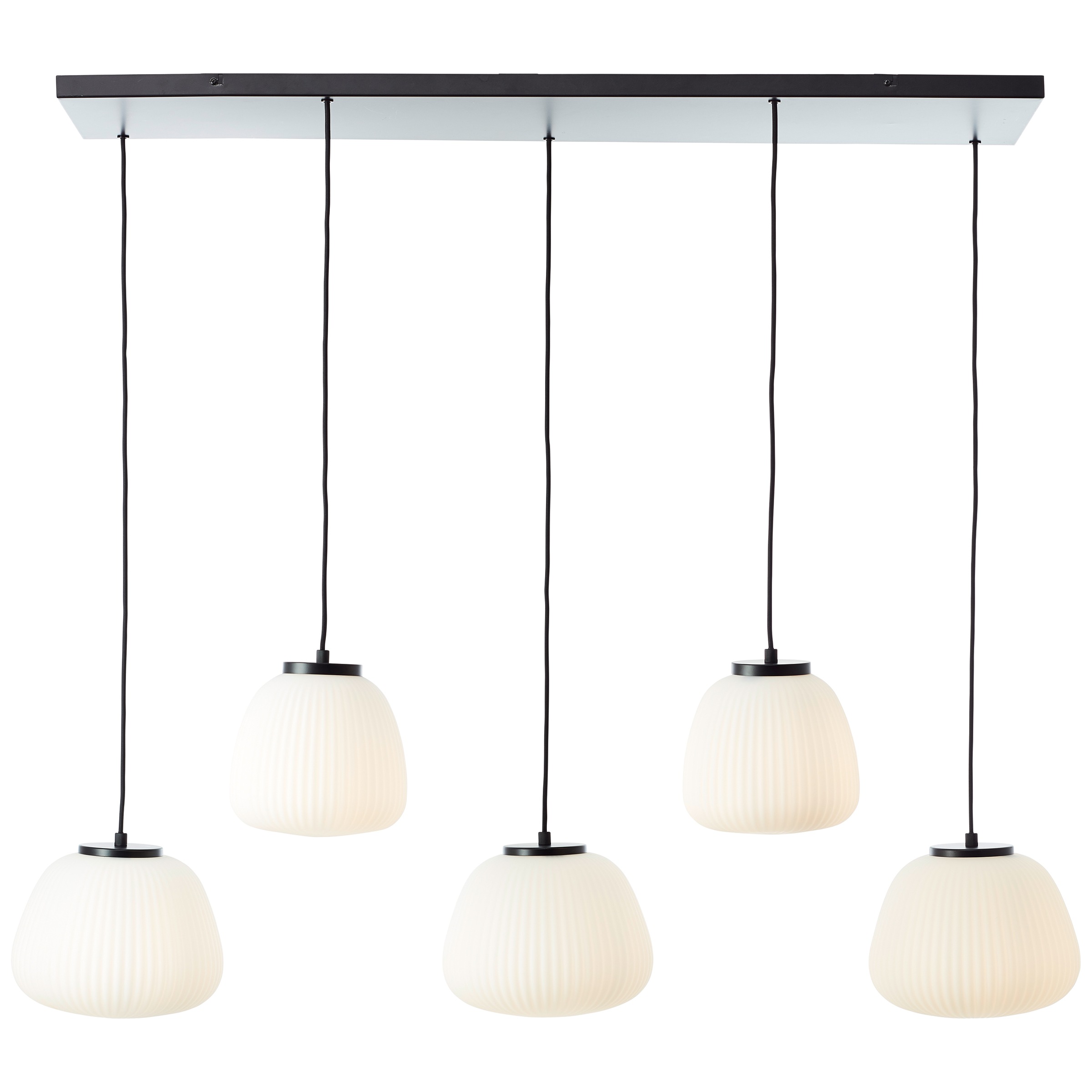Brilliant Pendelleuchte »Kaizen«, 5 flammig, Leuchtmittel E27 | ohne Leuchtmittel, 150 x 125 x 48 cm, 5 x E27, kürzbar, Riffelglas
