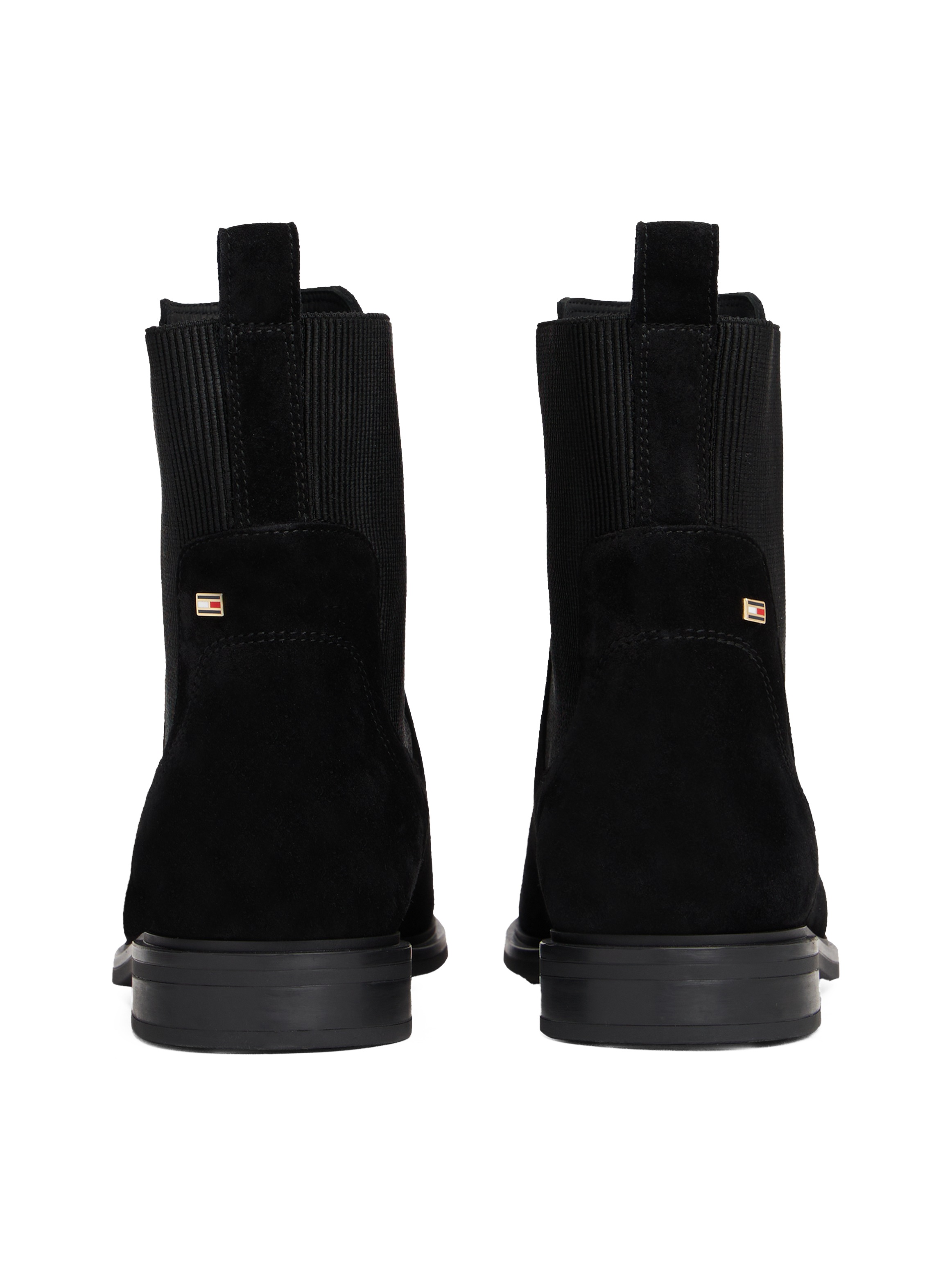 Tommy Hilfiger Chelseaboots »FLAG SUEDE CHELSEA BOOT«, Stiefelette, Businessschuh mit Hardcover-Flagge an der Ferse