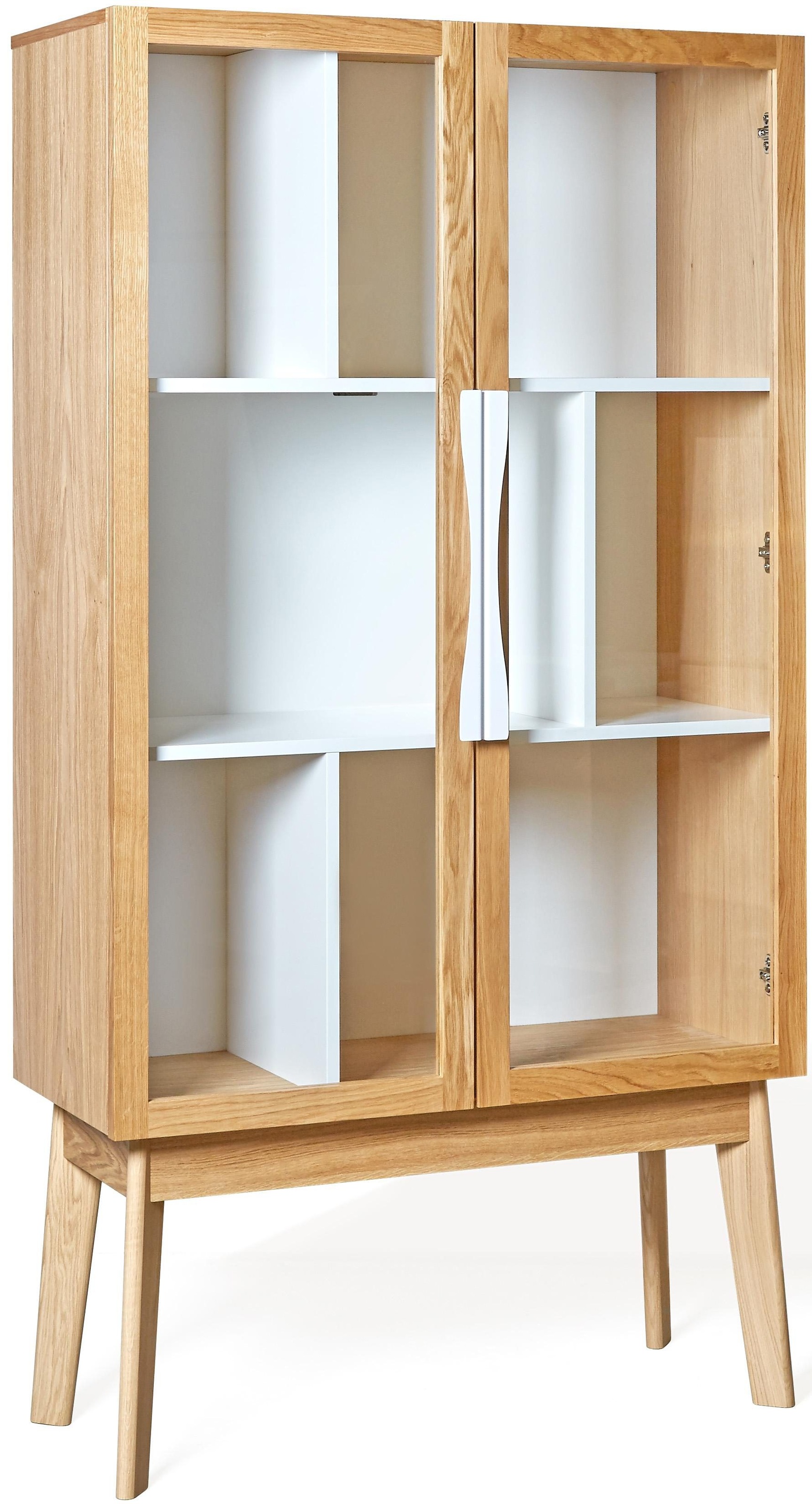 Woodman Bücherregal "Hilla", Breite 88 cm, Türen mit Glaseinsätzen, Holzfur günstig online kaufen